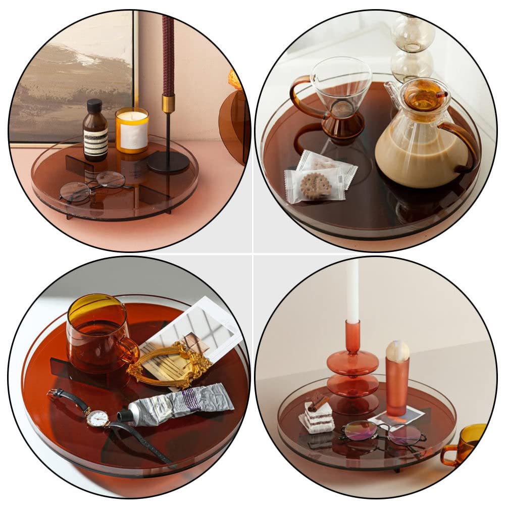 1PC Nordic Style Acrylic Cup Tray - Decorative Storage Plate for Jewelry, Food & Fruit Display | Household Tableware & Creative Serving Tray for Dining Table, Coffee Table & Vanity Organizer