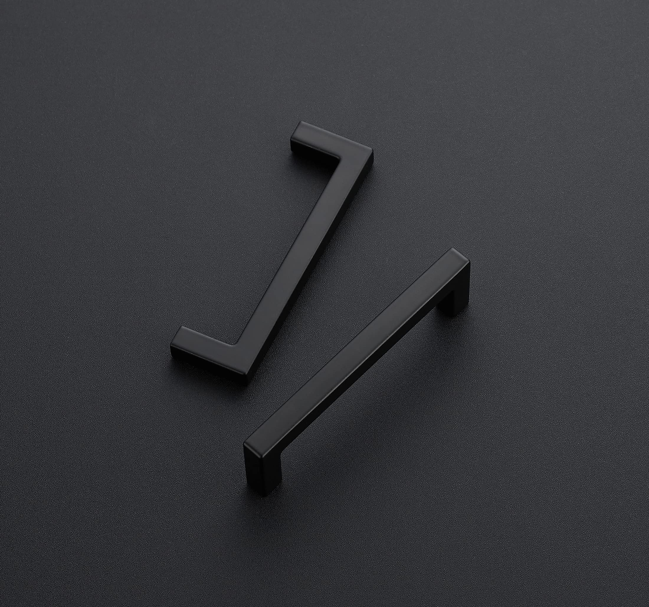 Ravinte 5 Pack 3-1/2 Inch Slim Square Bar Drawer Pulls - Matte Black Cabinet Handles for Kitchen & Bathroom - Modern Hardware for Cabinets, Dressers, Vanities & Furniture (Center to Center Mounting)