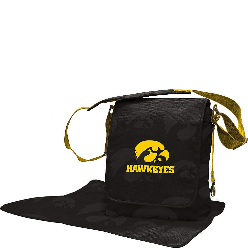 Iowa Hawkeyes NCAA College Diaper Messenger Bag - Stylish & Functional Diaper Bag for Parents - Perfect for Game Day, Travel, and Everyday Use