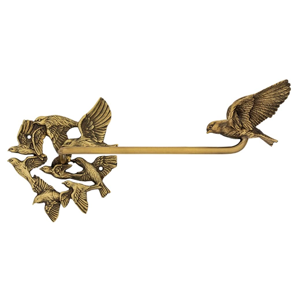 Vintage Brass Swallow Sculpture Curtain Tiebacks - Wall Mounted Curtain Hooks for Drapes & Sheers (1 Piece, Right Side) - Perfect for Living Room, Bedroom & Window Decor