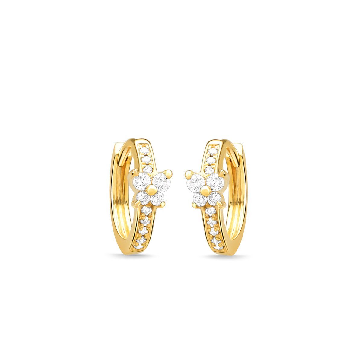 14k Yellow Gold Diamond Butterfly Huggie Earrings – Dainty & Elegant Hoop Earrings for Women, Perfect for Everyday Wear, Date Nights & Special Occasions