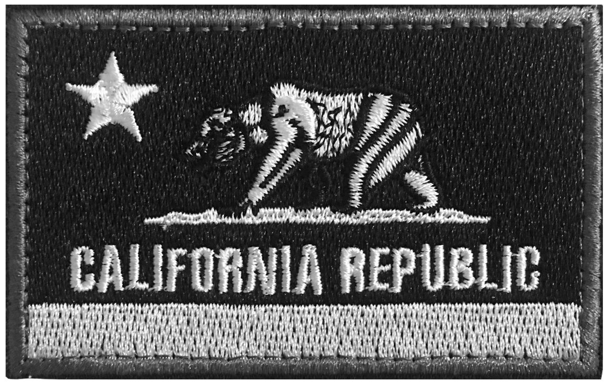 WZT 5-Pack California Tactical Morale Military Patches - Hook & Loop Backing for Army, Police, Tactical Gear - Perfect for Uniforms, Backpacks, and Outdoor Activities