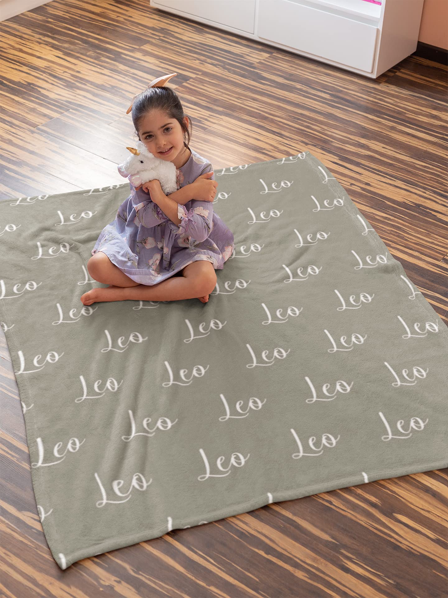 Personalized Baby Blanket with Name - Custom Monogrammed Newborn Gift for Baby Boy or Girl - Soft & Cozy Baby Blanket for Christmas, Shower, Baptism & Nursery Decor