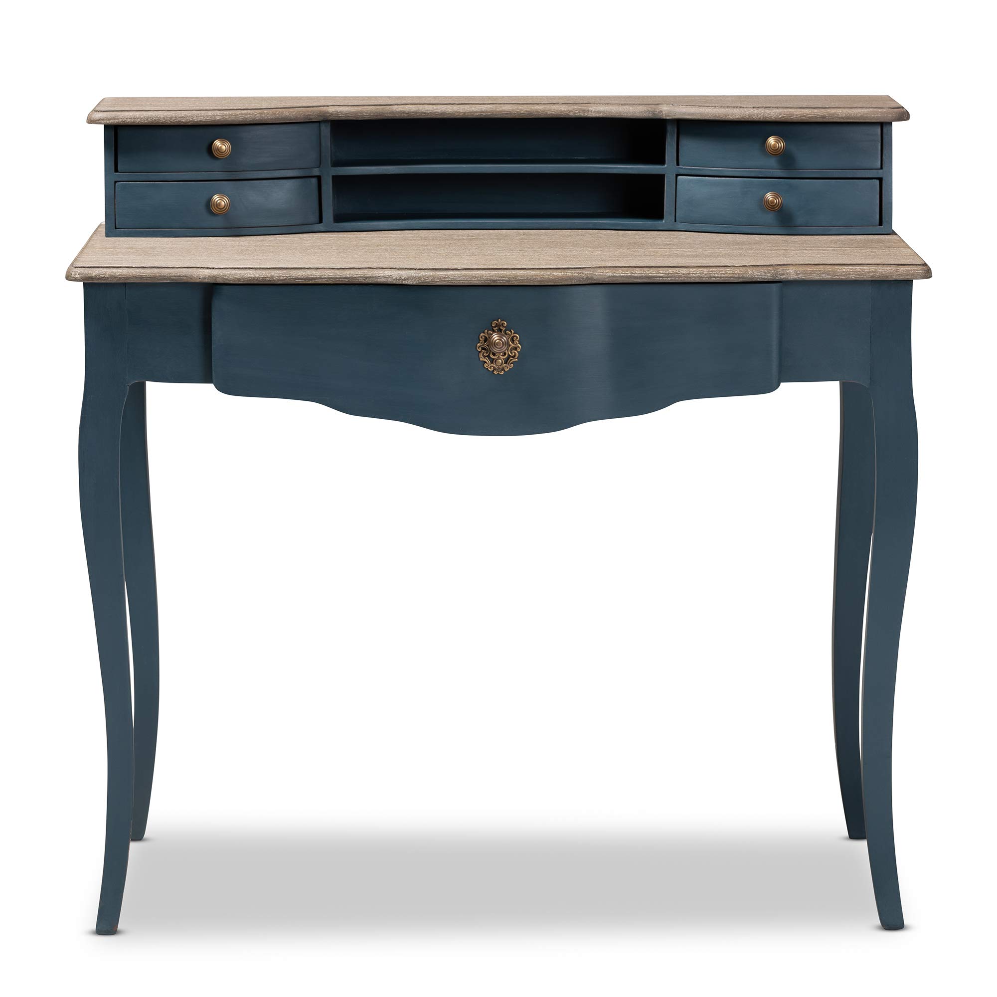 Baxton Studio Desk Blue Oak - Perfect for Home Office & Workspace