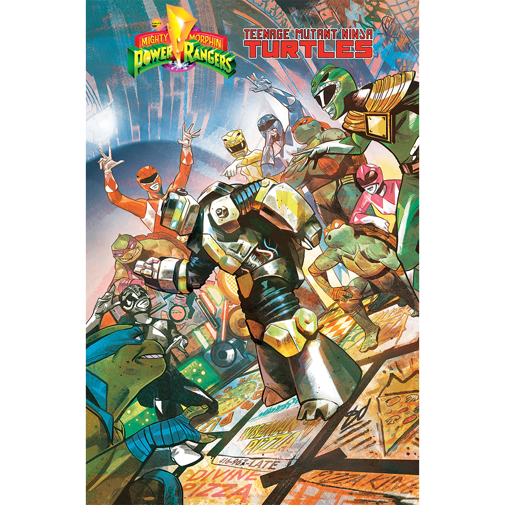 Mighty Morphin Power Rangers vs Teenage Mutant Ninja Turtles Comic Book Set - 4 Variant Edition - Collectible Graphic Novels for Fans & Comic Enthusiasts - Perfect for Display, Gifts, and Comic Book Collections