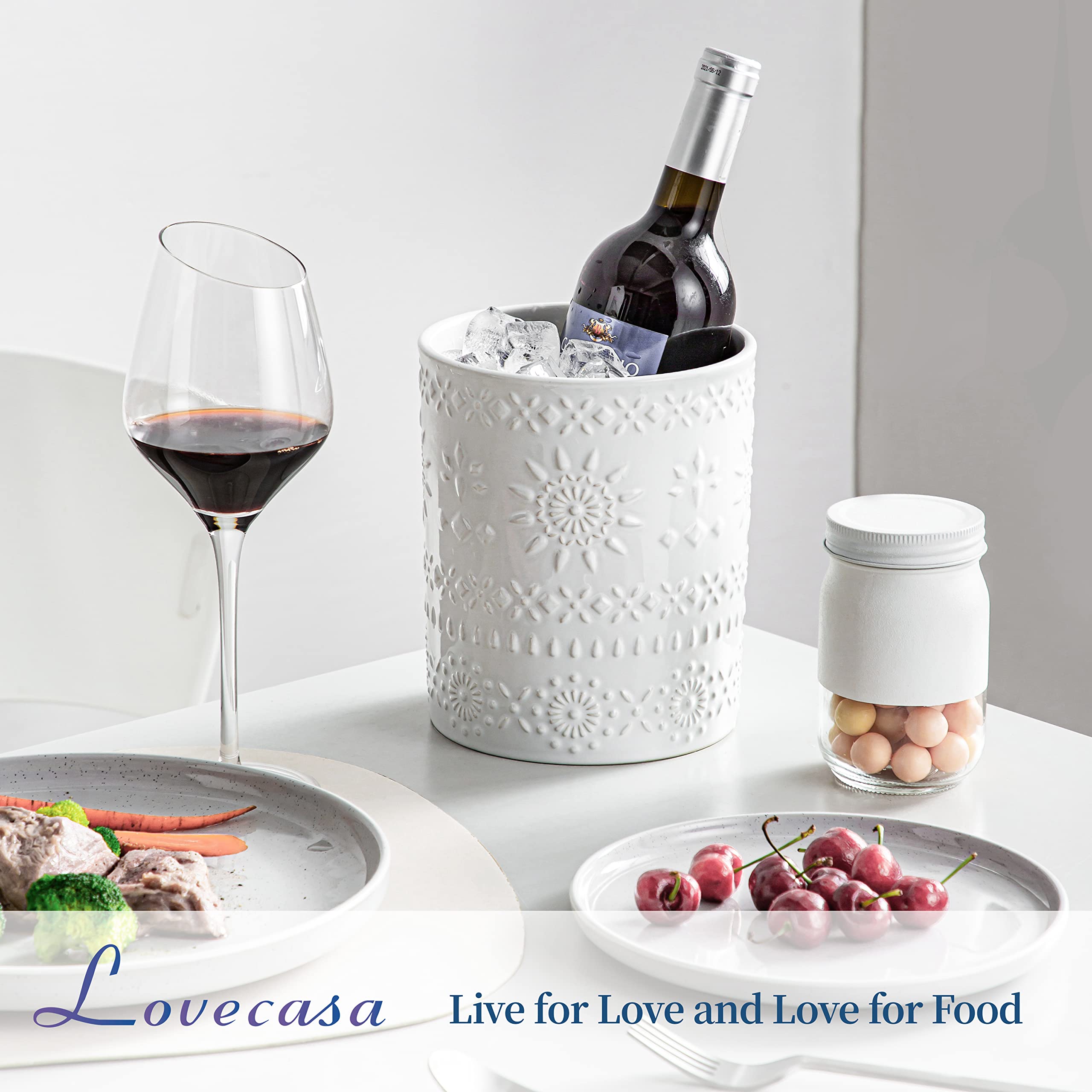 LOVECASA Extra Large Ceramic Utensil Holder - 7.2