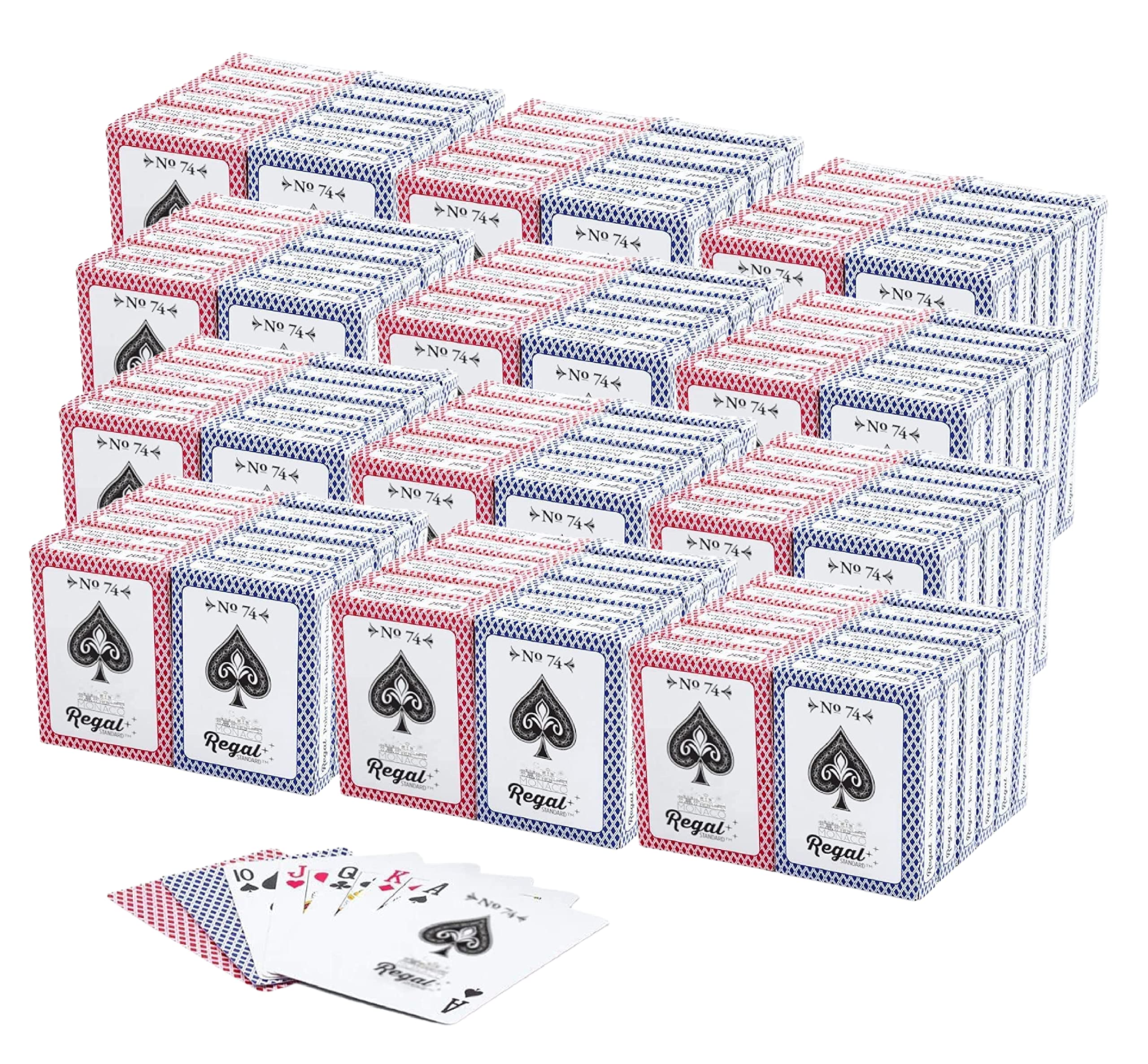 Regal Games - 144 Pack Bulk Playing Cards Set for Adults & Professionals - Standard Decks with Large Print - Perfect for Blackjack, Euchre, Canasta & Poker - Ideal for Game Nights, Travel & Casino Parties (144 Decks)
