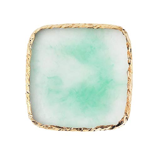 Agate Coaster Set - Decorative Stone Drink Coasters for Coffee Bar, Jewelry Display & Nail Art Color Mixing | Non-Slip Cup Mats (Green) - Perfect for Home Decor, Cafes & DIY Craft Stations