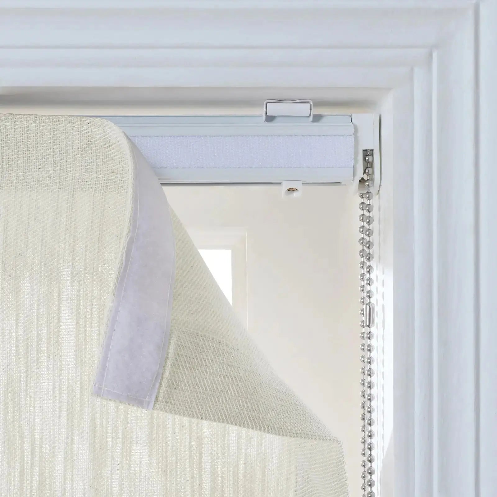 Cloe Cotton Blend Roman Shade with Cord Lift - Blackout Window Treatment for Bedroom & Living Room