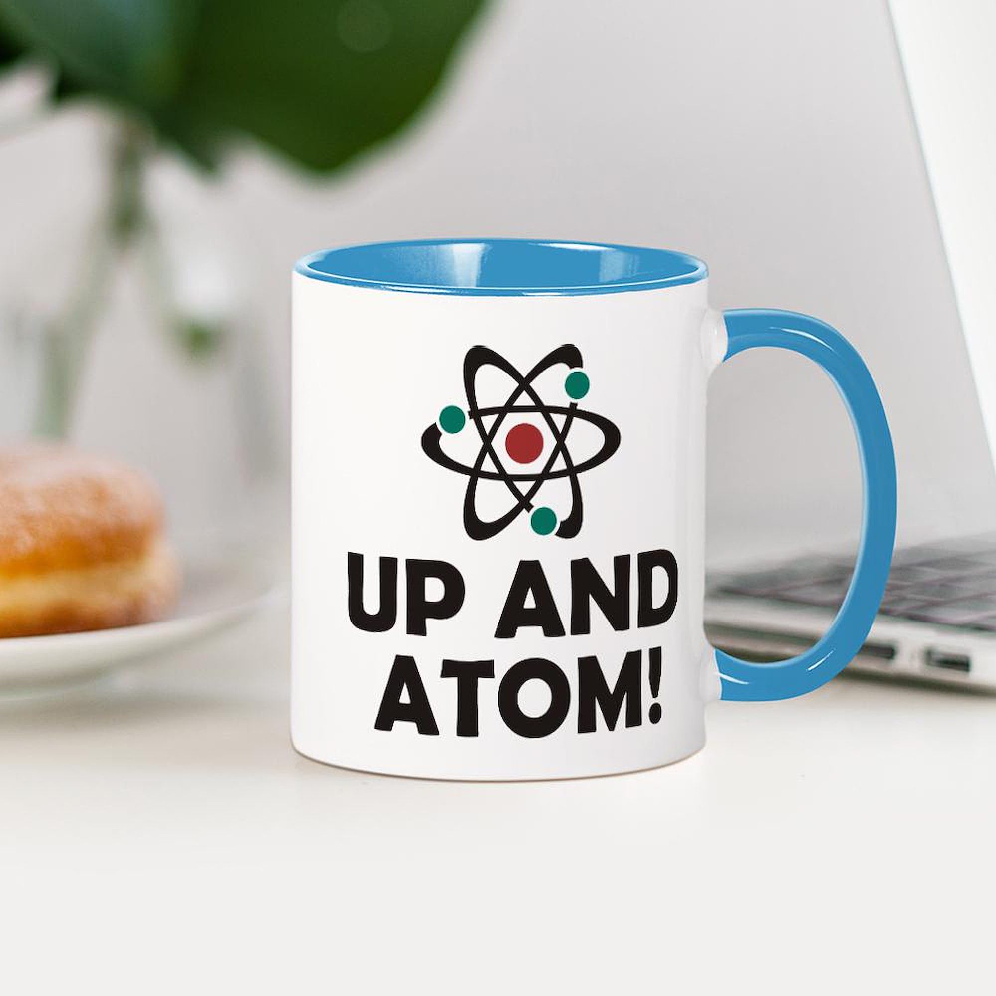 Up And Atom 11 oz (325 ml) Ceramic Coffee Mug - Funny Science Novelty Cup for Teachers, Chemists & Physics Lovers - Perfect for Office, Lab or Home Use