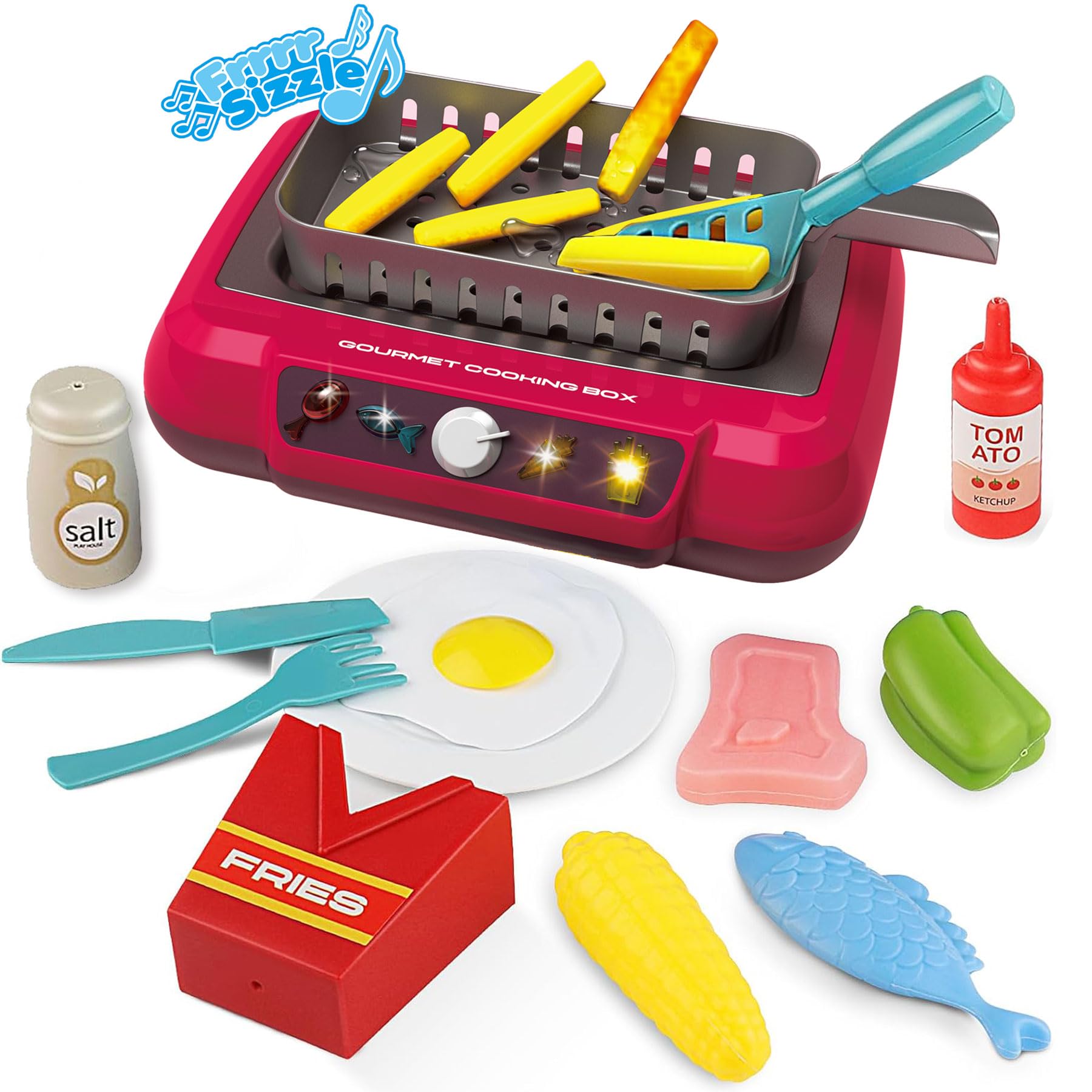 **Best Play Kitchen Accessories Toy Set for Toddlers - Interactive Fryer Toy Kitchen with Color Changing Play Food, Sounds & Lights - Pretend Cooking Playset for Camping & Indoor Play - Perfect Kids Toys for Ages 3-7**    *(Ideal for Pretend Play, Birthday Gifts, Preschool Learning & Family Fun)*