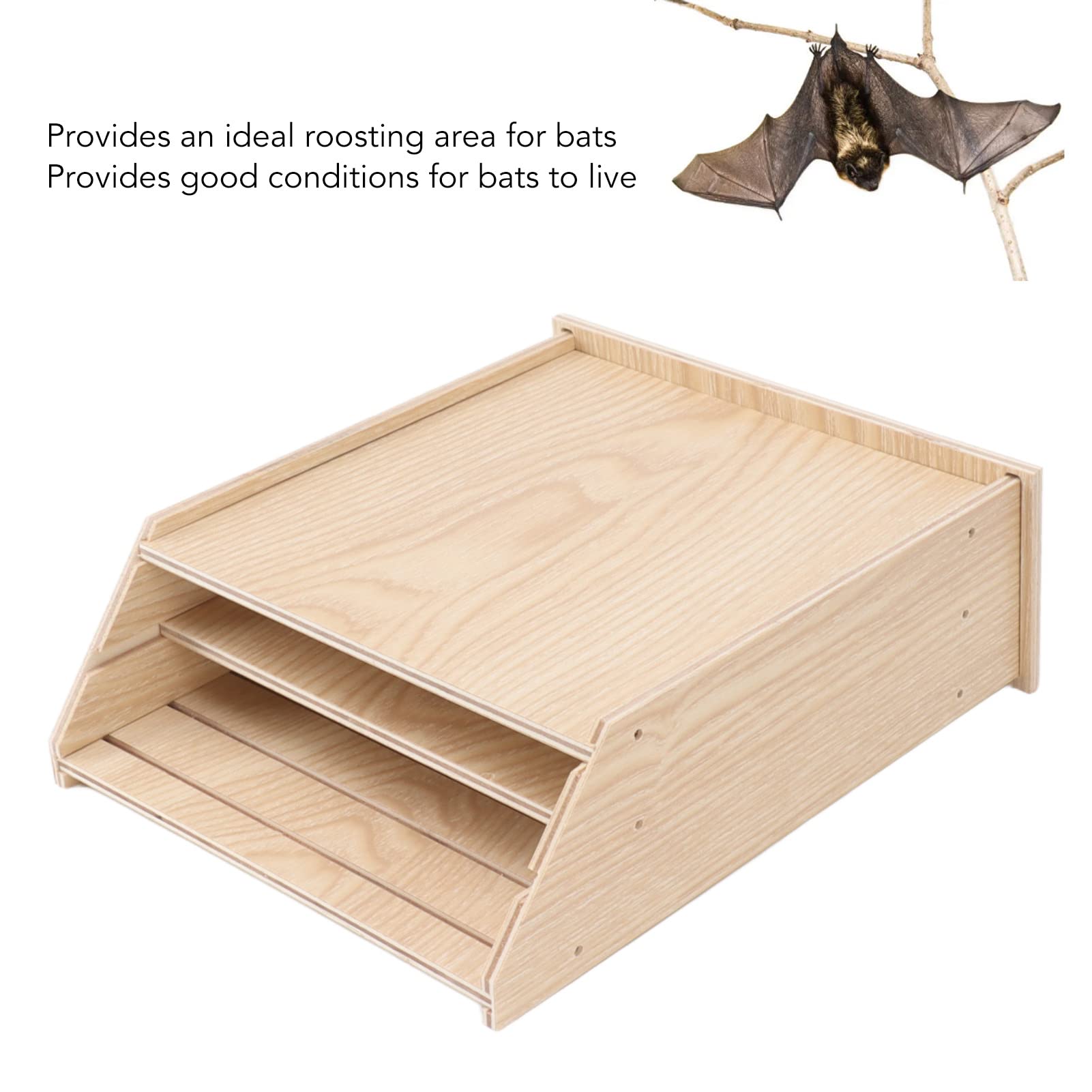 Handcrafted Wooden Bat House - Double Chamber Outdoor Shelter for Garden & Wildlife
