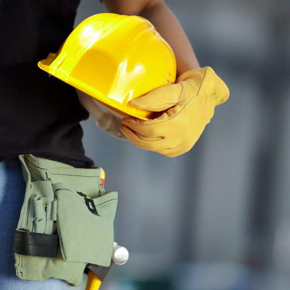Premium Leather Work Gloves for Driving, Gardening & Farm Use