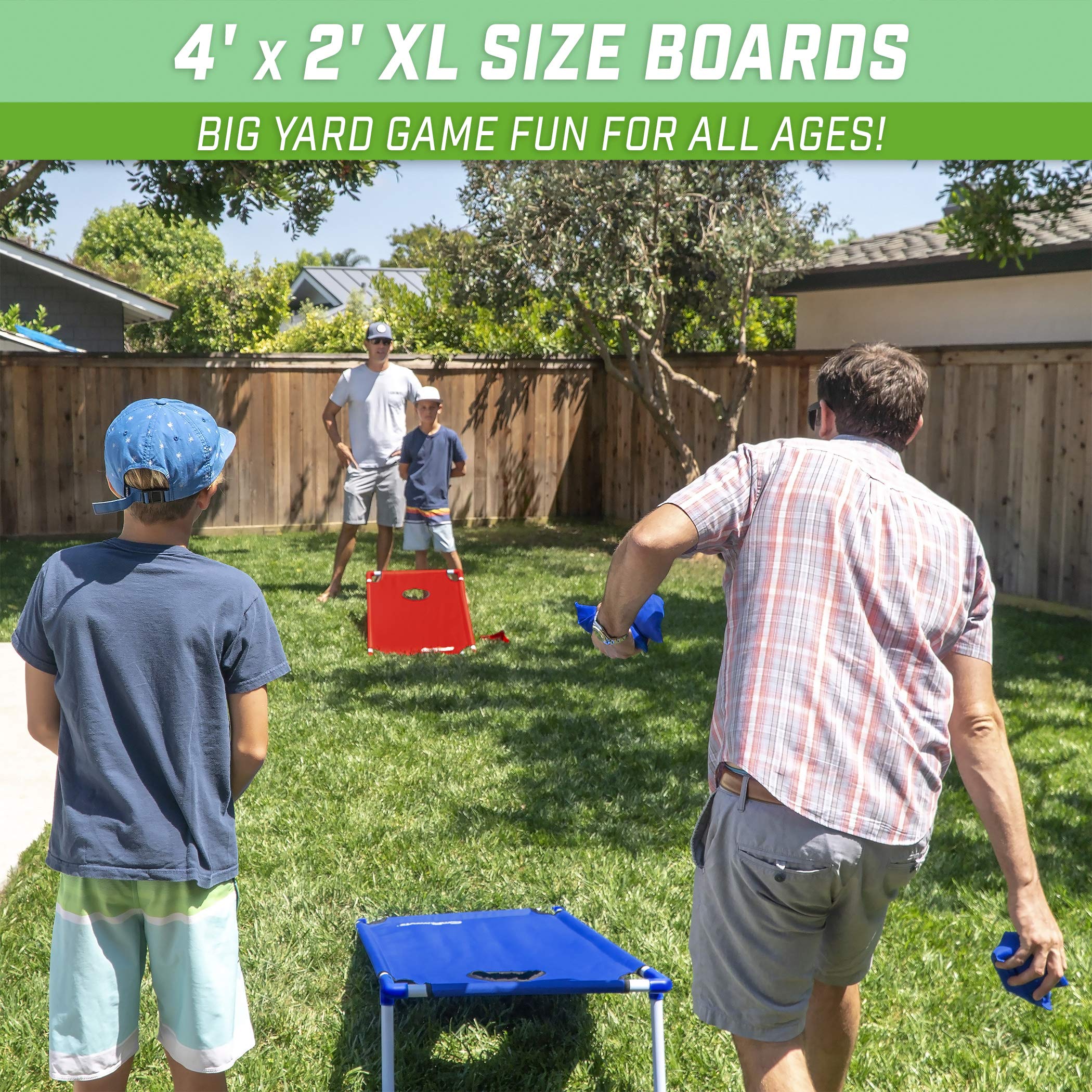 GoSports Portable 3 x 2 ft Cornhole Game Set - Premium Bean Bag Toss Game for Adults, Kids, Family & Outdoor Parties - Backyard, Tailgating, Beach & Camping Fun