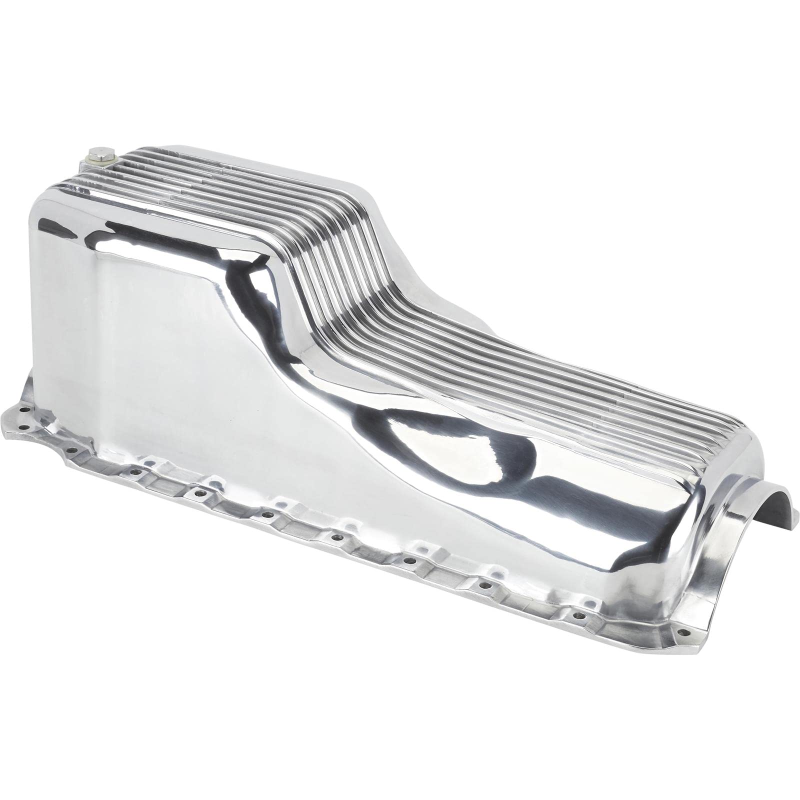 HZ-8440-POL BBC Gen 4 Finned Aluminum Oil Pan - High Performance Engine Cooling - Perfect for Chevy Big Block Engines, Hot Rods & Racing Applications