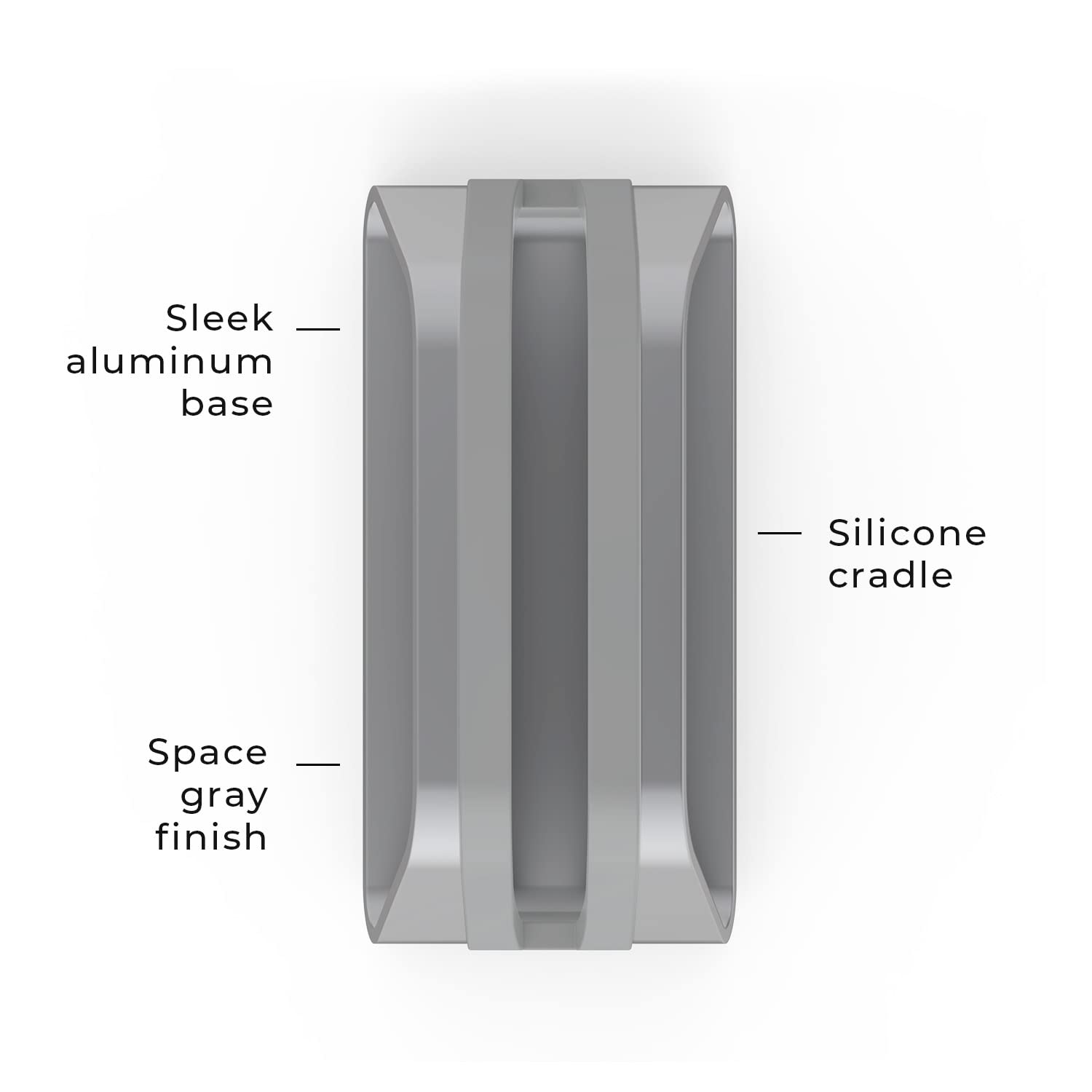 HumanCentric Vertical Laptop Stand for MacBook Pro & Air - Adjustable Aluminum Computer Holder with Interchangeable Inserts (Space Gray) | Perfect for Home Office, Workspace & Desk Organization