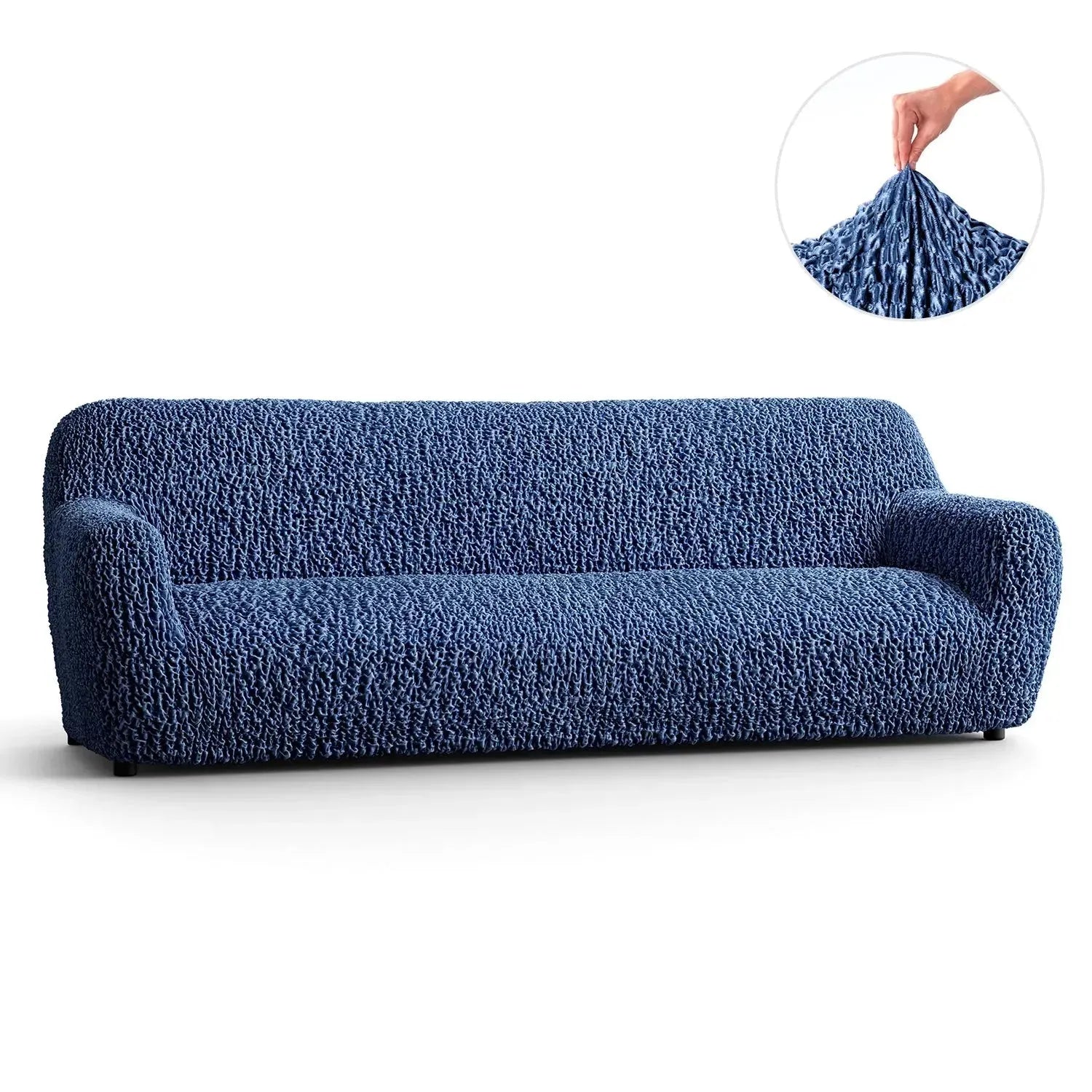 4-Seater Sofa Slipcover - Goffrato Velvet Collection | Soft Stretch Couch Cover | Living Room Furniture Protector | Perfect for Home, Office & Apartment Decor