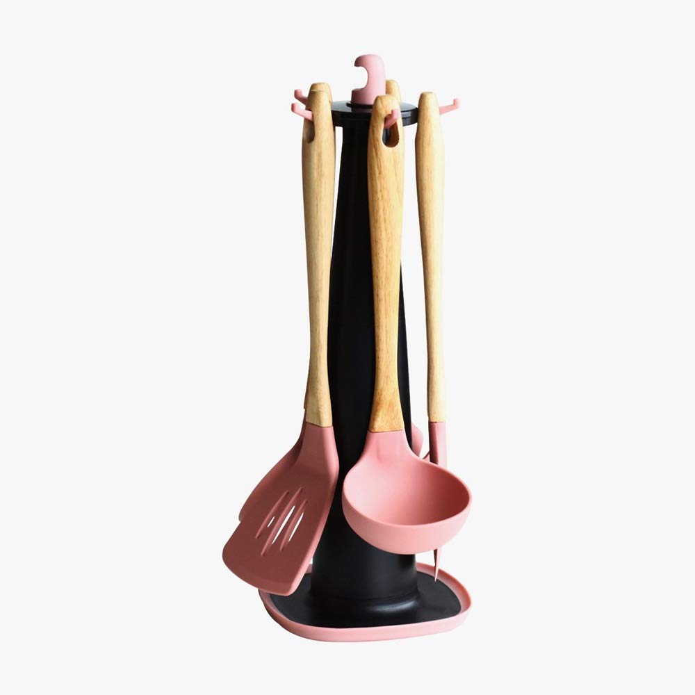 SHUUY Silicone Kitchen Spatula - Non-Stick Flat Spatula for Cooking, Noodle Fishing, Soup Stirring & Leak-Proof Scooping - Heat-Resistant & Durable Cooking Utensil for Pots, Pans & Colanders - Perfect for Baking, Frying & Serving Dishes