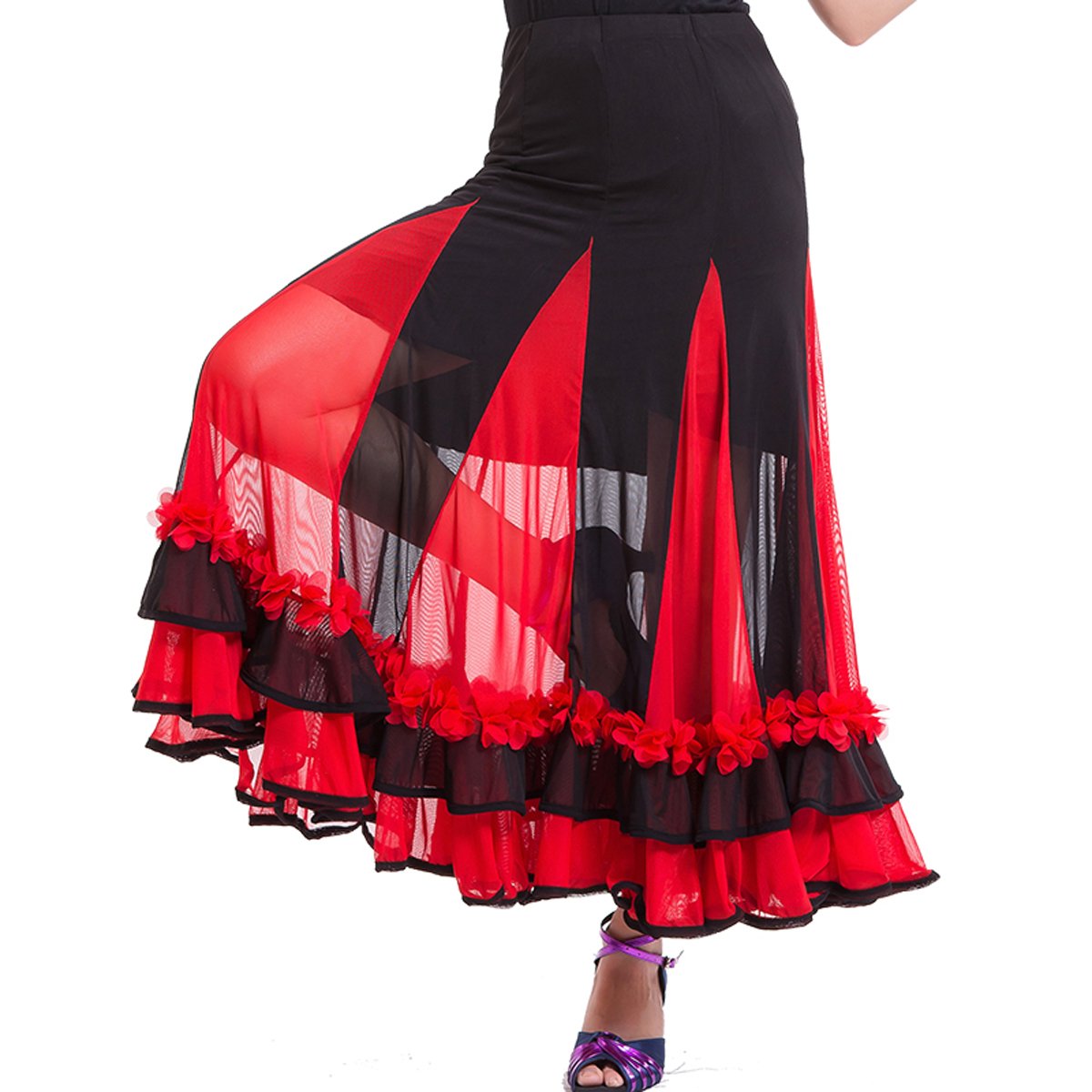 Elegant Ballroom Dance Long Swing Skirt - Flamenco Waltz Modern Tango Costume for Women | Perfect for Latin Dance, Salsa, Performances & Special Occasions