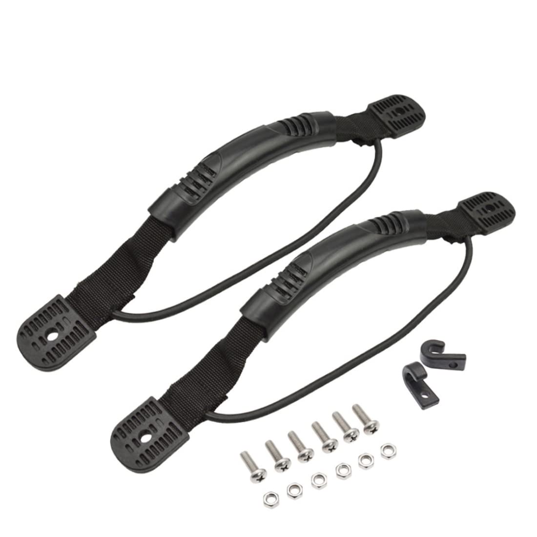 Kayak Carry Handles Set - 2pcs Black Side Mount for Canoe & Surfboard - Easy Transport Accessories