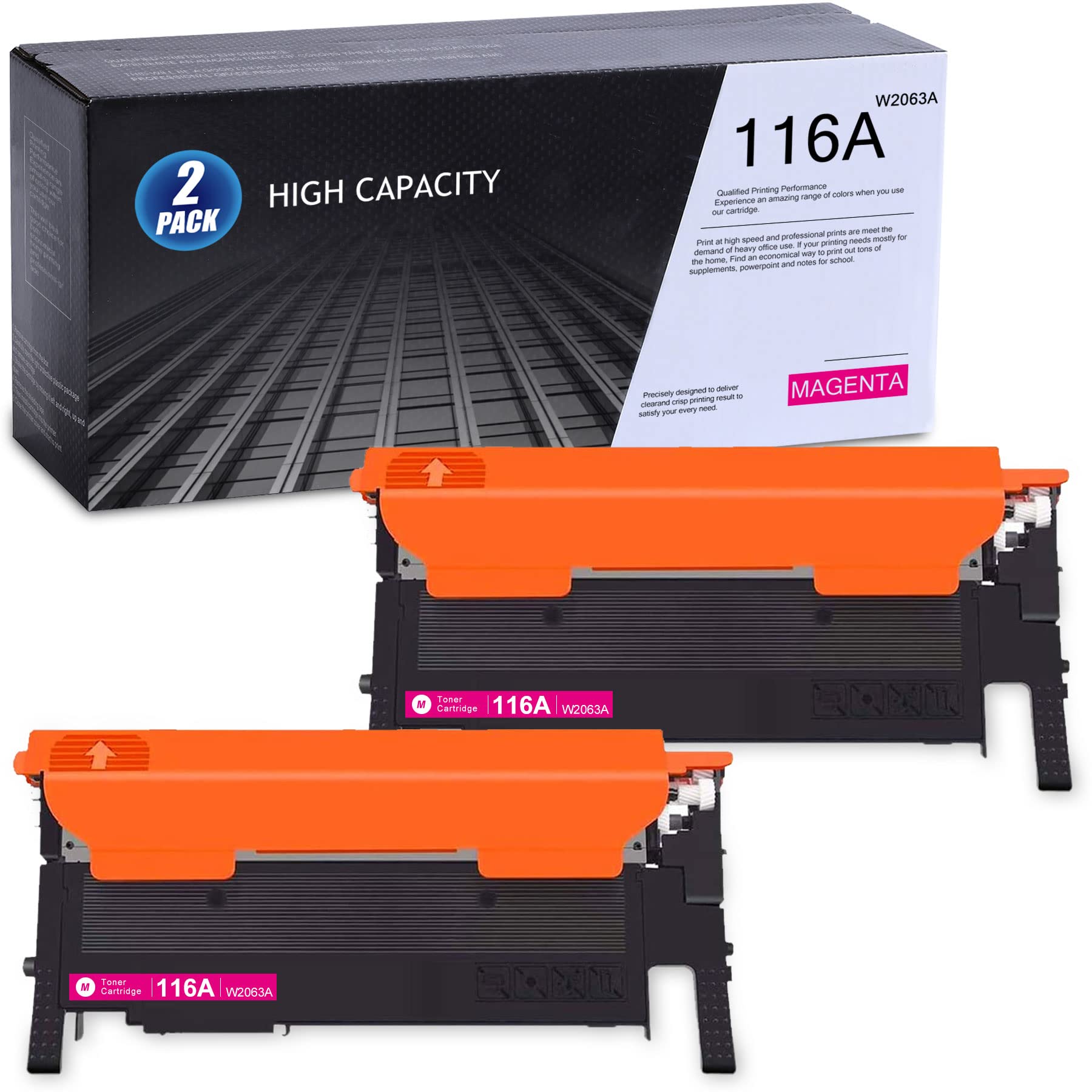 MANDBOY Compatible 116A W2063A Magenta Toner Cartridges (2 Pack) | Replacement for HP Color LaserJet 150a 150w MFP 178nw 179fnw Printer | High-Yield Printing for Office & Home Use
