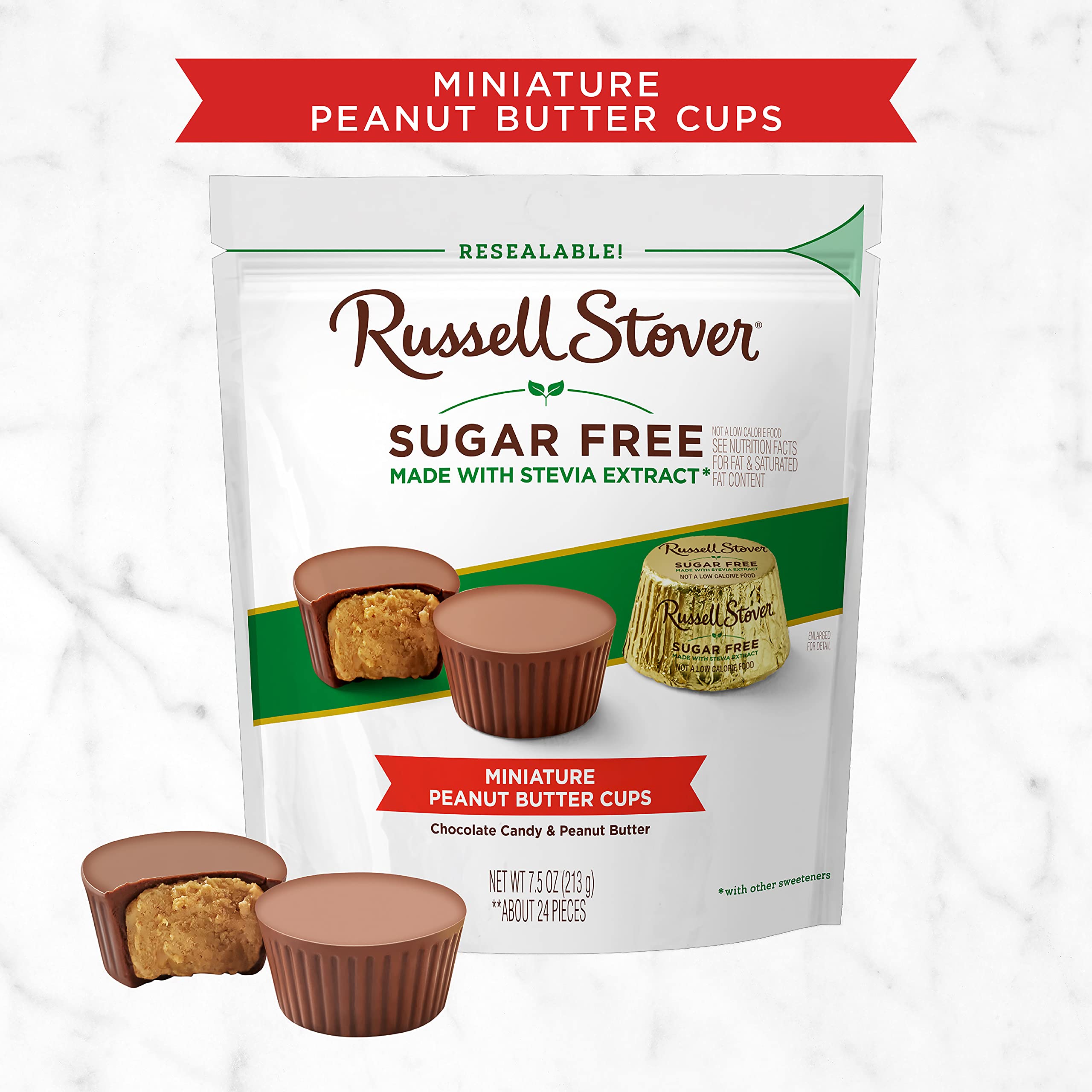 Russell Stover Sugar Free Candy - Assorted Flavors, 7.5oz Resealable Bag (Pack of 3) | Keto-Friendly, Low Carb Sweet Treats for Diabetics & Weight Management | Perfect for Office Snacks, Gift Baskets & Holiday Celebrations