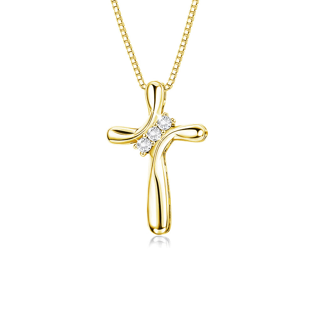 Elegant Modern Cross Necklace with Lab-Grown Diamond Accents - Perfect for Everyday Wear, Gift Giving & Special Occasions
