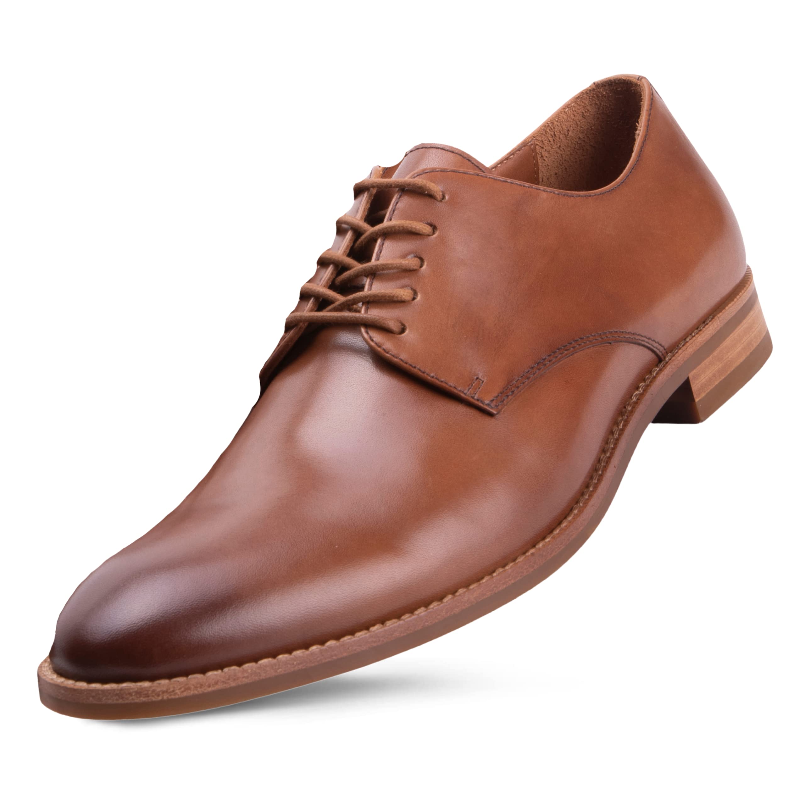 Dunross & Sons Men's Oxford Dress Shoes – Italian Leather Derby Business Shoes with Rubber Sole & Breathable Lining – Perfect for Office, Weddings & Formal Events