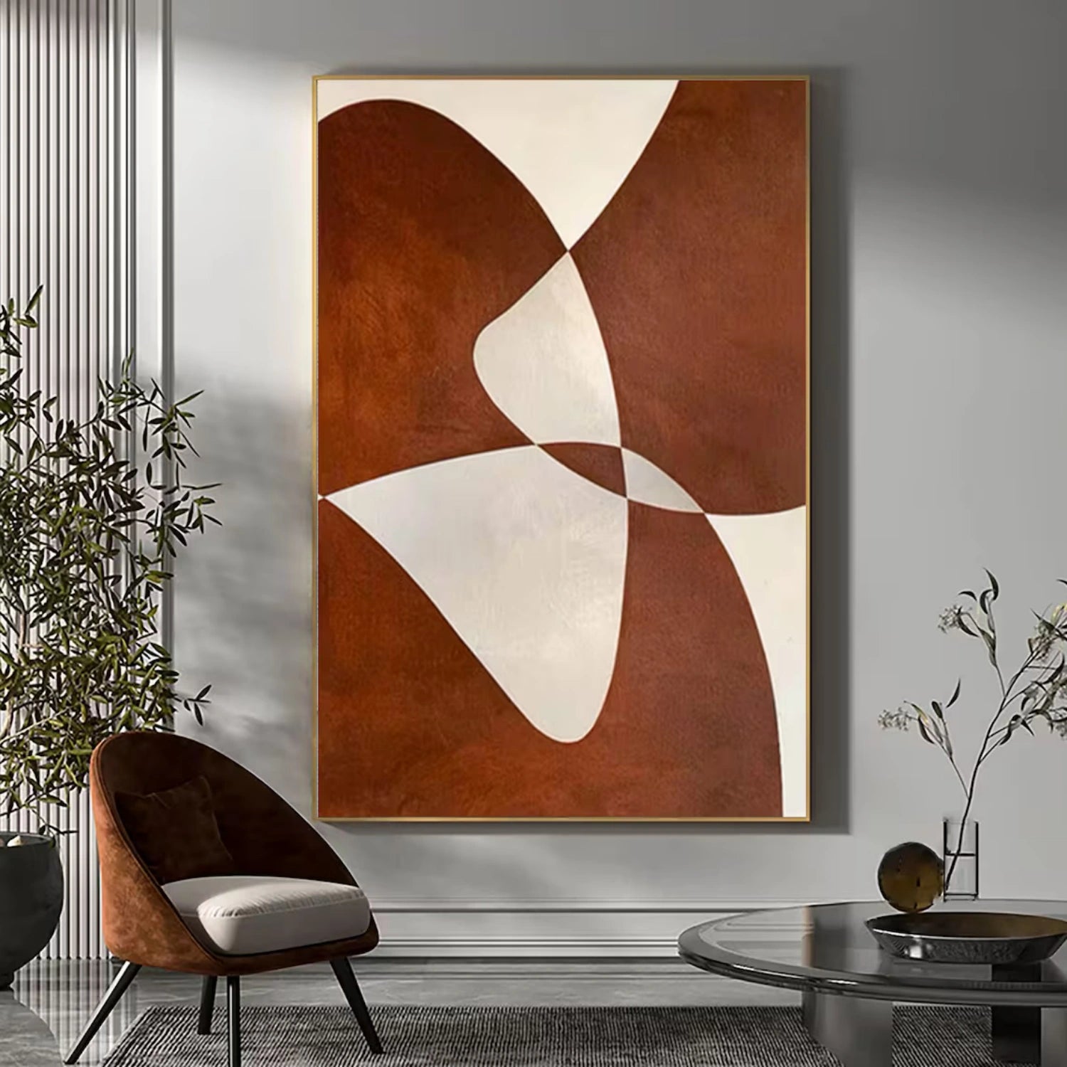 Beige & Brown Abstract Wall Art Print #BB132 - Modern Home Decor for Living Room, Bedroom & Office