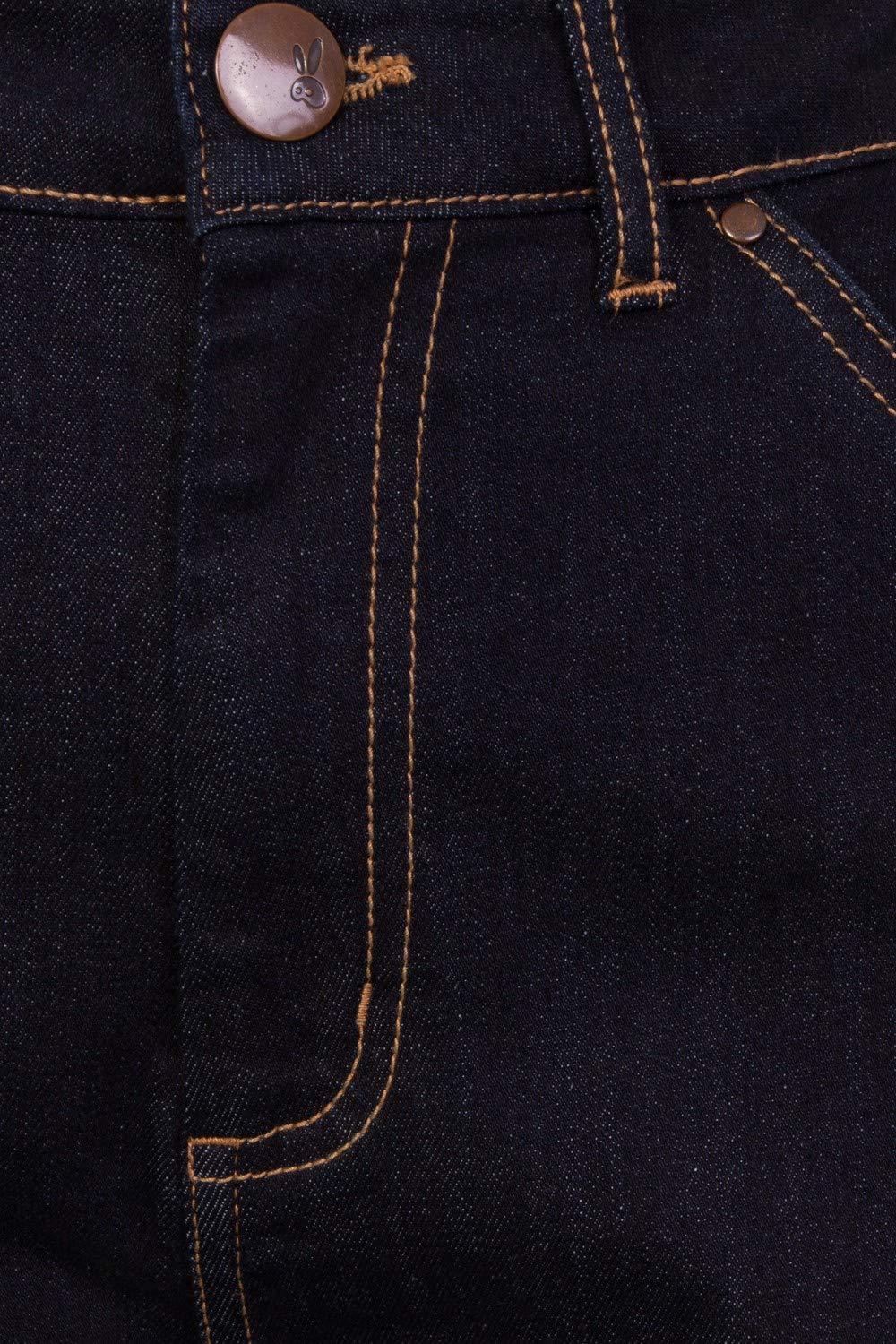 Hell Bunny Carpenter Denim Jeans - 1940s 1950s Vintage High Waisted Retro Rockabilly Pants for Women - Perfect for Pinup Fashion, Swing Dancing & Vintage Style Outfits