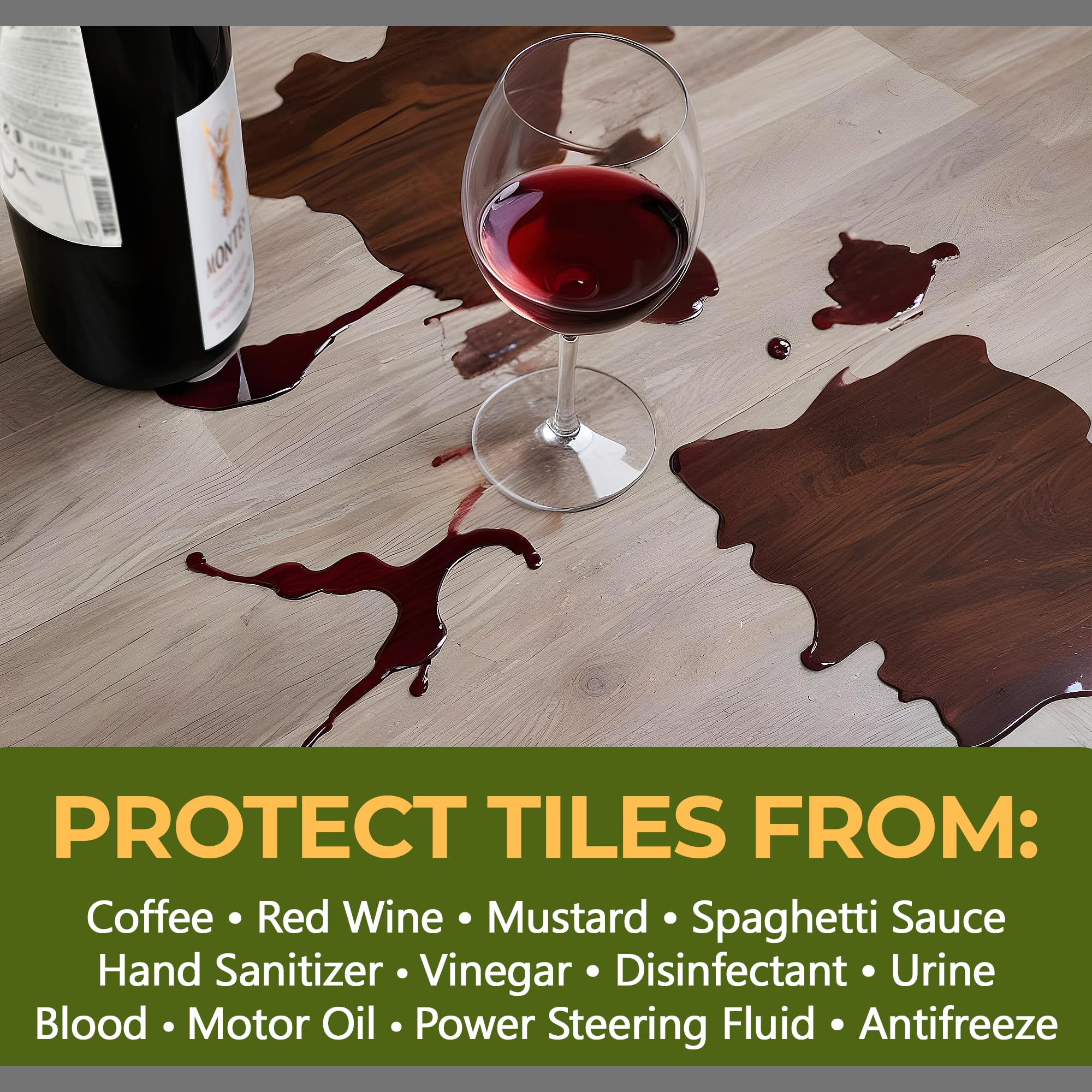 GlazeGuard Pro Grade Gloss Floor & Wall Sealer Kit (2-Part A+B) for Ceramic, Porcelain & Stone Tiles – 1 Quart – High Shine Protection for Bathrooms, Kitchens & High-Traffic Areas