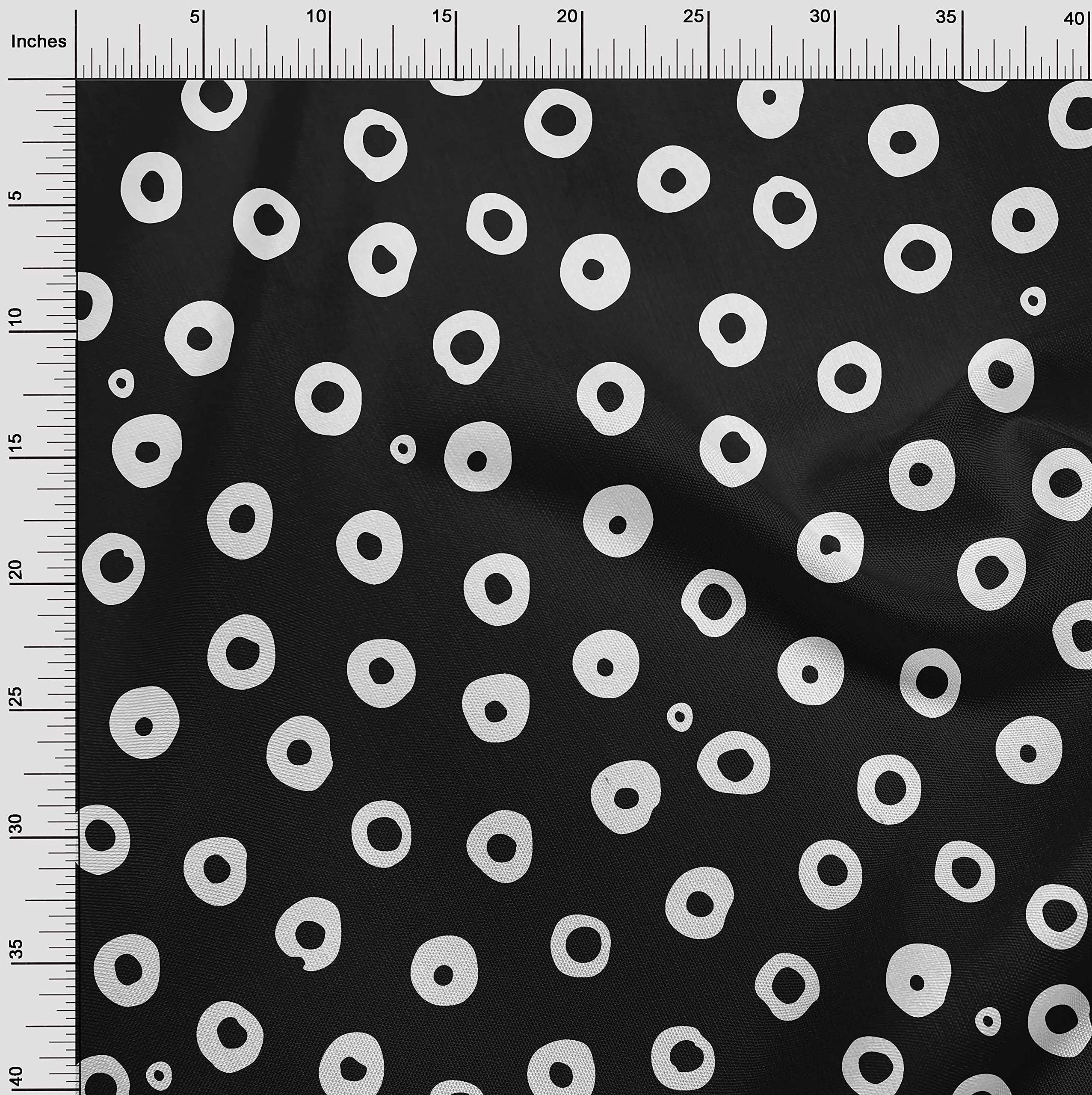 Premium Cotton Silk Black Polka Dot Dress Fabric by the Yard - 42 Inch Wide for Elegant Dresses, Skirts & Blouses | Perfect for DIY Fashion & Home Decor Projects