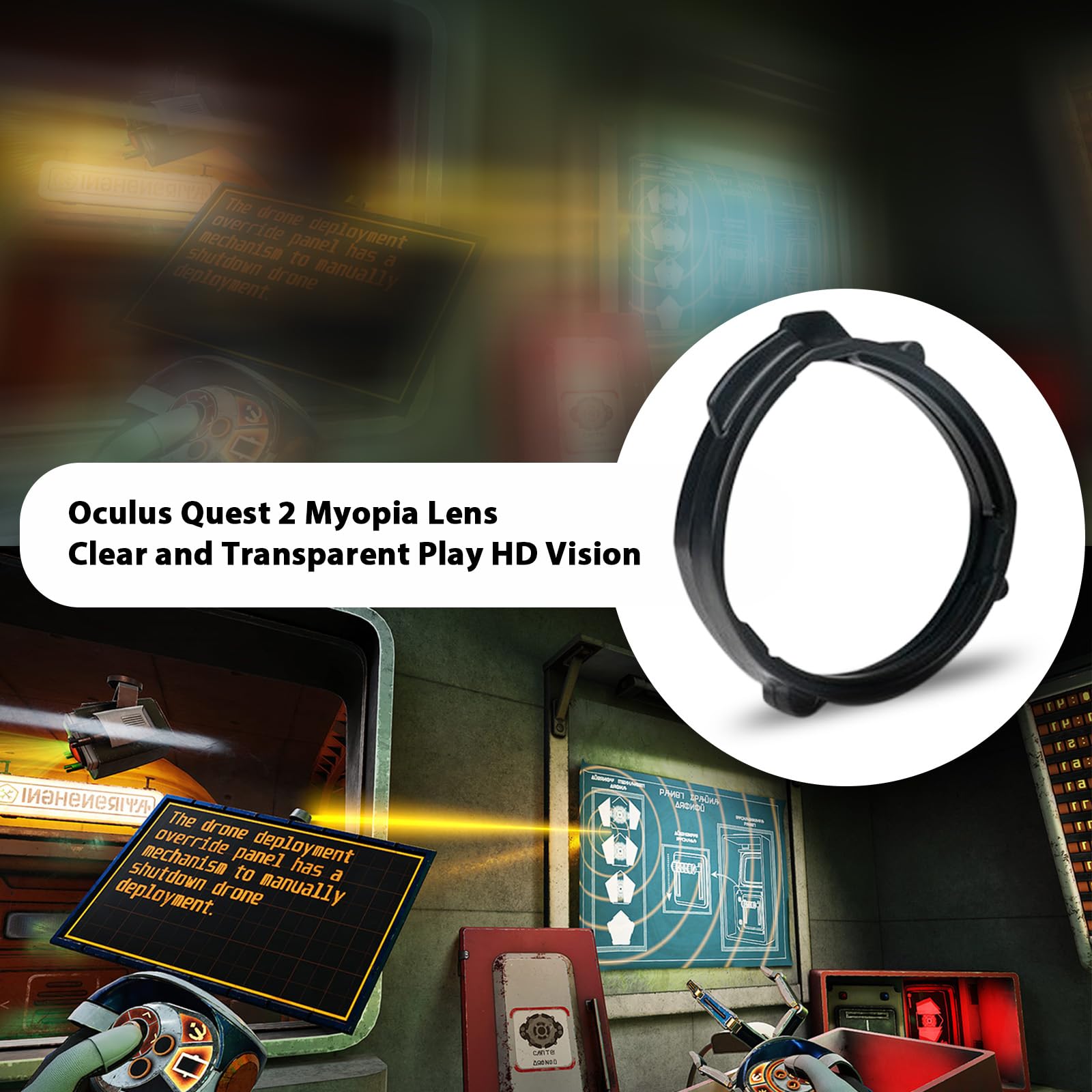 OD&OS Prescription Glasses Lenses Insert for Oculus Quest 2 VR Headset - Custom Frame & Lens Combo (SPH:-4.50 Right Eye) - Perfect for VR Gaming, Watching Movies & Virtual Reality Experiences