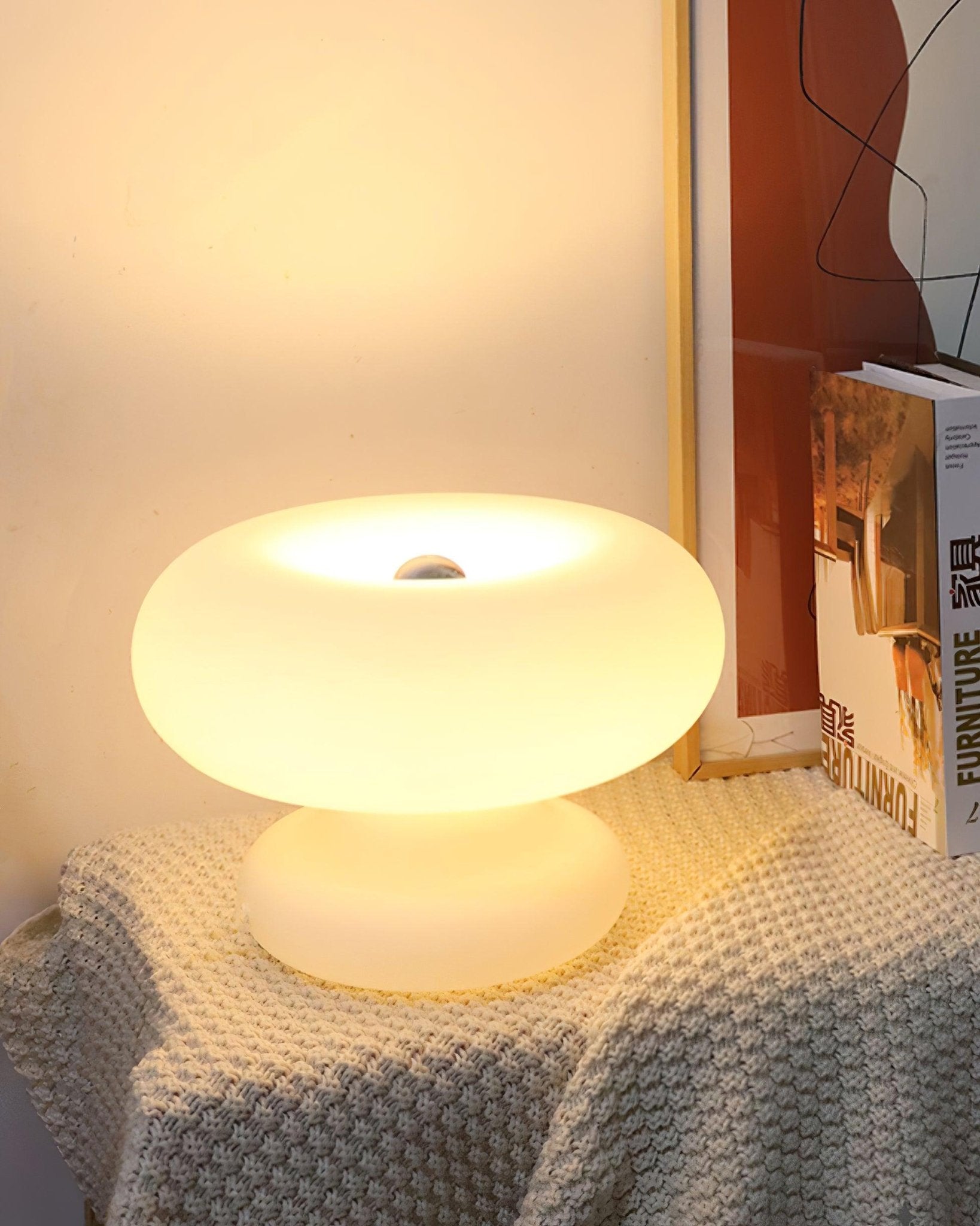 Modern Donut Table Lamp - Stylish & Decorative LED Night Light for Bedroom, Living Room, or Office - Perfect for Reading, Relaxing & Creating Cozy Ambiance
