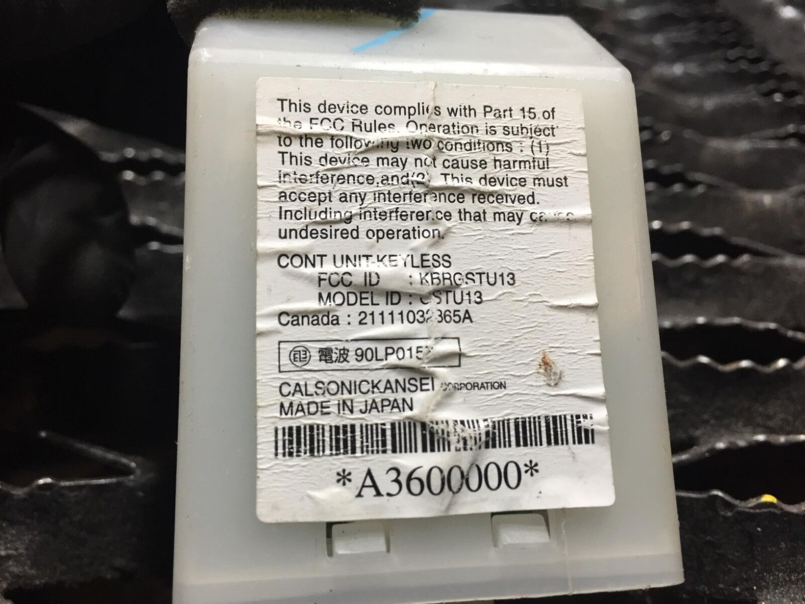 03-08 Infiniti FX35 FX45 Keyless Entry Control Module KBRGSTU13 OEM Replacement - Perfect for Remote Lock/Unlock & Car Security System Upgrade