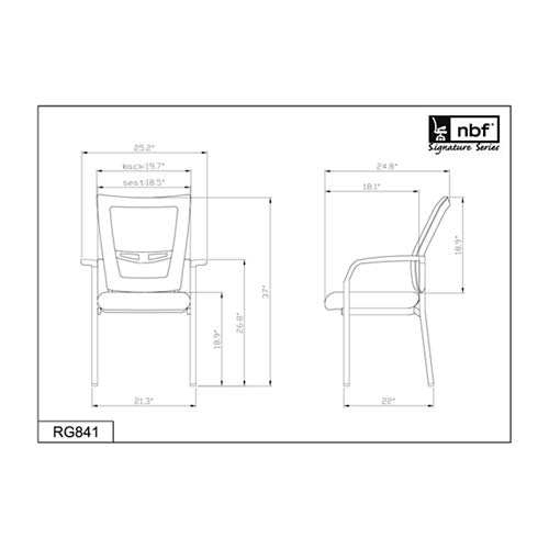 Ergonomic Mesh Back Guest Chair with Memory Foam & Lumbar Support - Black Mesh, Dove Fabric Seat, Sturdy Frame - Perfect for Office, Conference Room, or Home Workspace