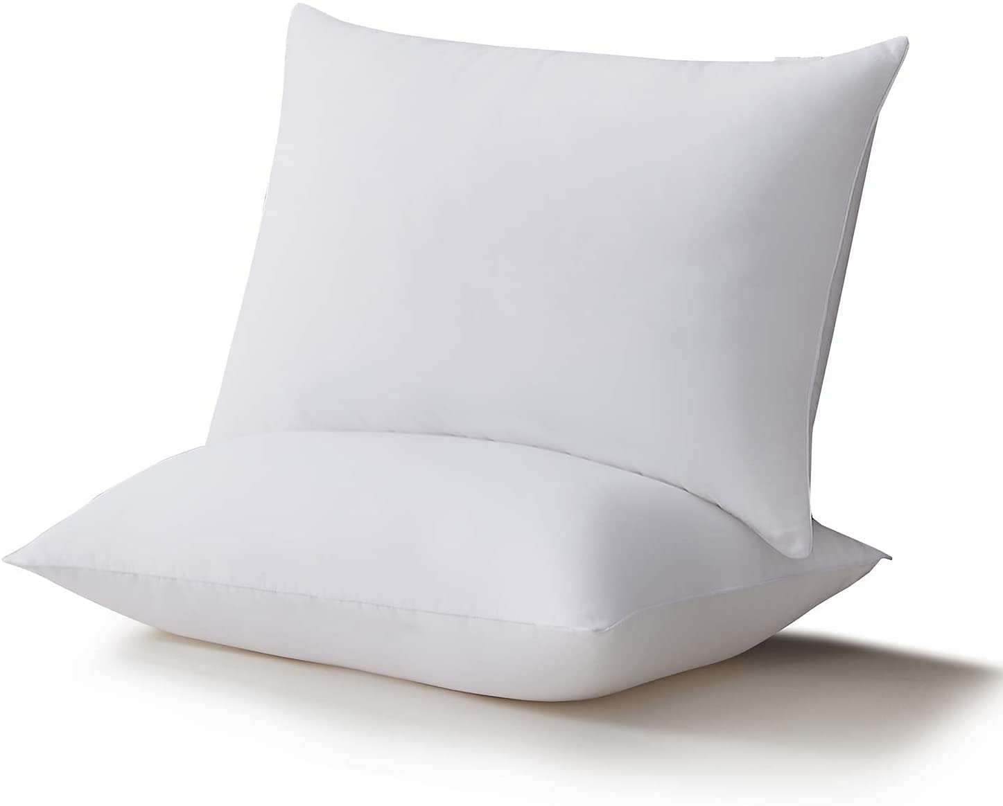 **Acanva Bed Pillows 2 Pack - Hypoallergenic Microfiber Filled Pillows for Side & Back Sleepers, Soft & Supportive Standard Size Pillows with Breathable Skin-Friendly Cover (White, 2 Count) - Perfect for Home, Hotel & Travel Use**