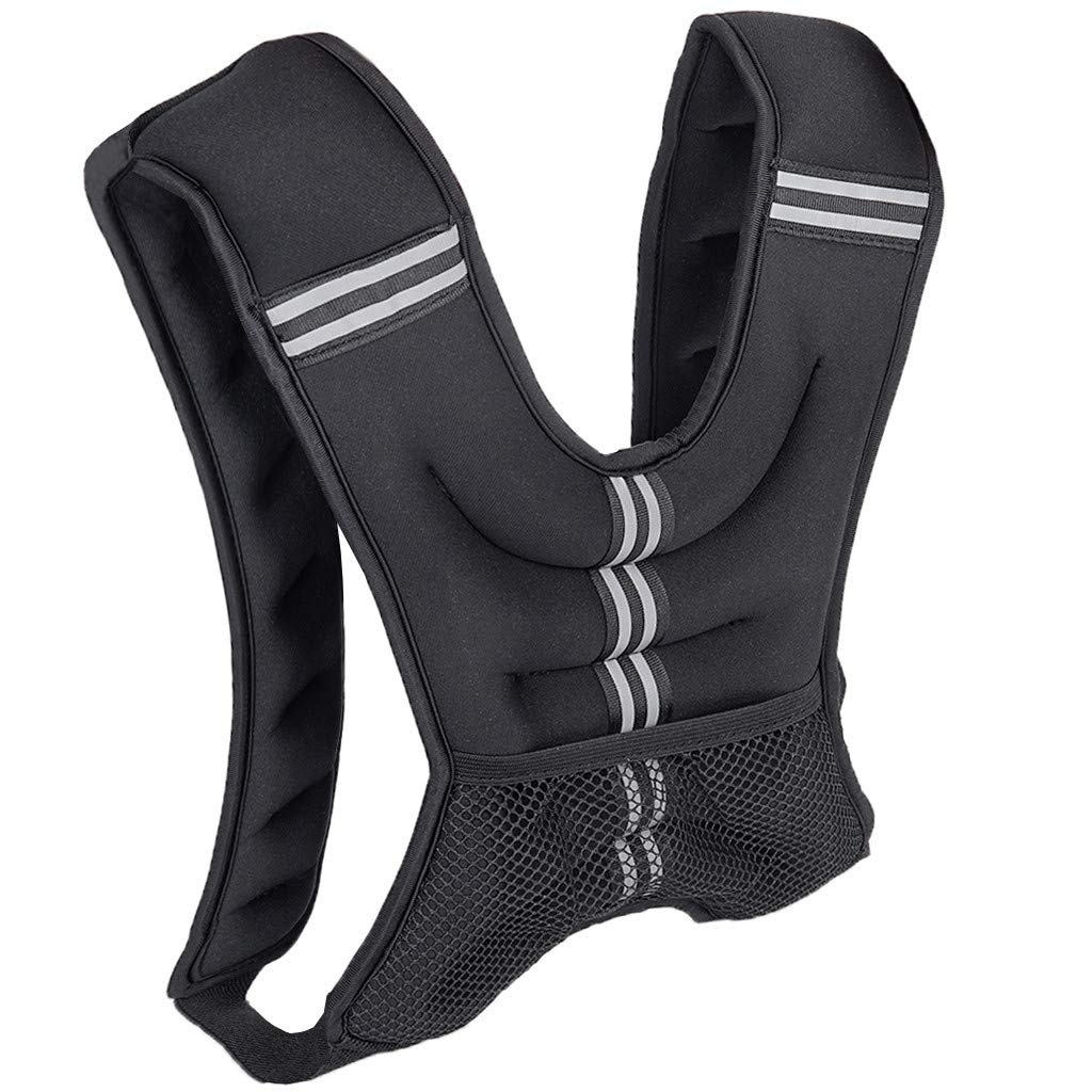 Adjustable Weighted Vest for Adults - Cuff Weights Included - White & Black Workout Vest for Exercise Training, Fitness & Sports - Perfect for Strength Training, Cardio Workouts & CrossFit (One Size Fits All)