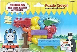 Thomas Puzzle Crayons - Non-Toxic Washable Crayons for Kids, 12 Colors, Fun Learning & Drawing Toys for Toddlers & Preschoolers - Perfect for Classroom, Home, Travel & Birthday Gifts