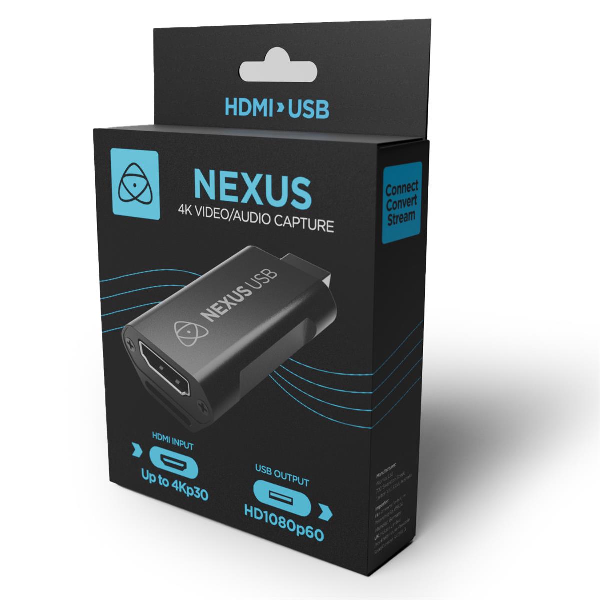Atomos Nexus 4K HDMI to USB Video Capture Card - HD Streaming Device for Live Gaming, Webinars & Video Recording | Compatible with PC, Mac, PS5, Xbox & DSLR Cameras