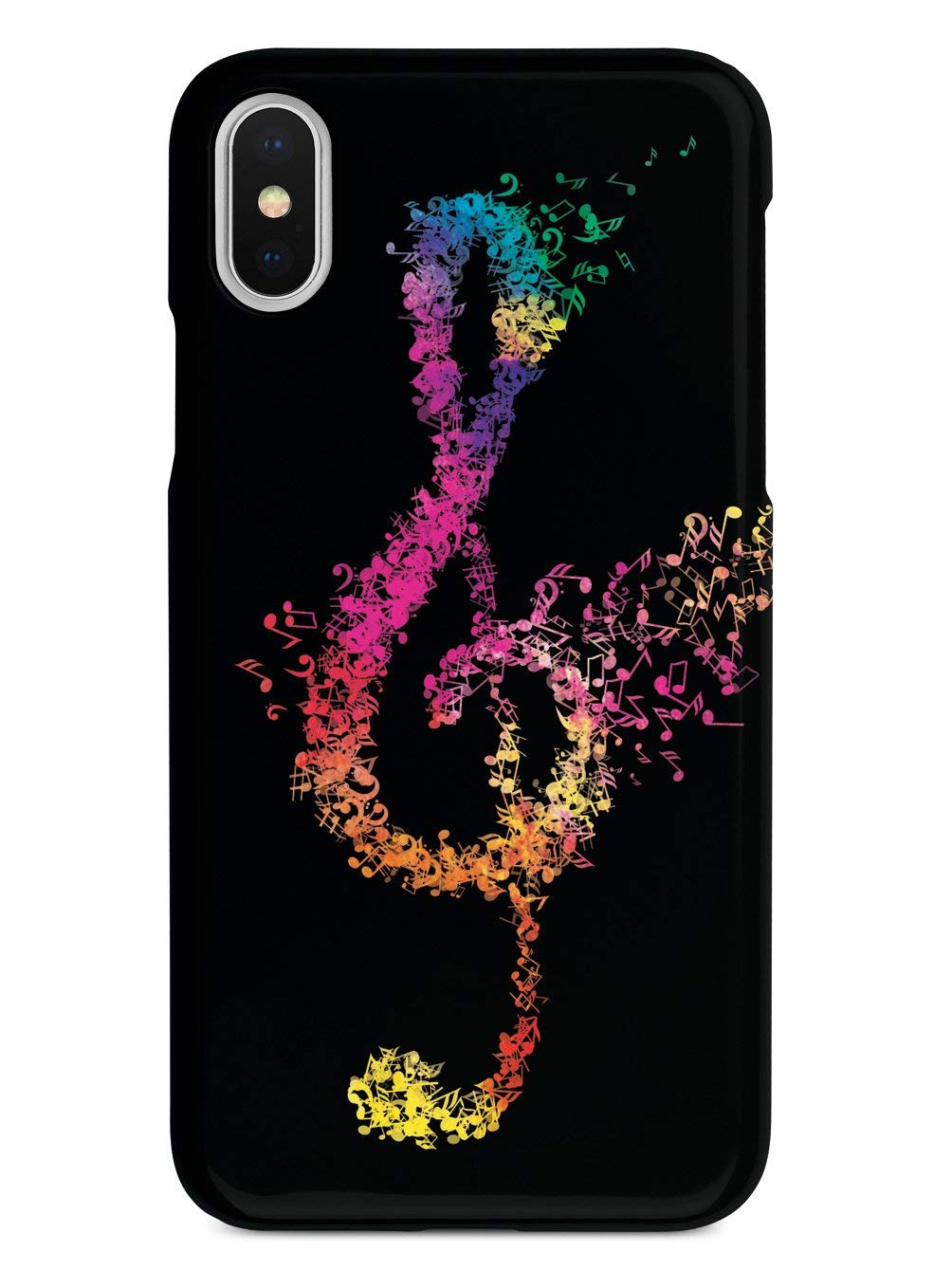 Inspired Cases - iPhone X/Xs Case - 3D Textured Protective Cover with Rainbow Treble Clef Design - Shockproof & Scratch-Resistant - Perfect for Music Lovers & Daily Use