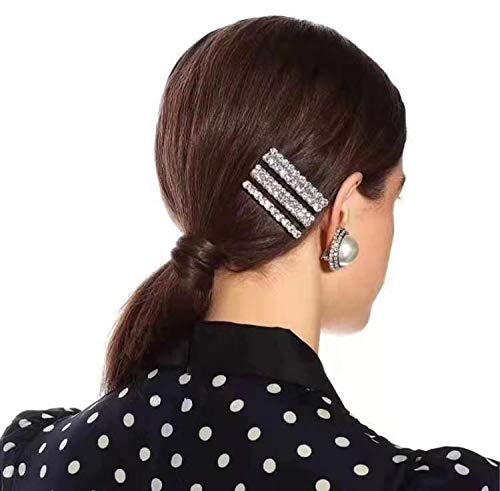 6PCS Silver Rhinestone Hair Clips for Women - Sparkly Bling Hair Barrettes & Hairpins - Luxury Hair Accessories for Wedding, Party & Everyday Use - Perfect for Bridal, Prom & Special Occasions