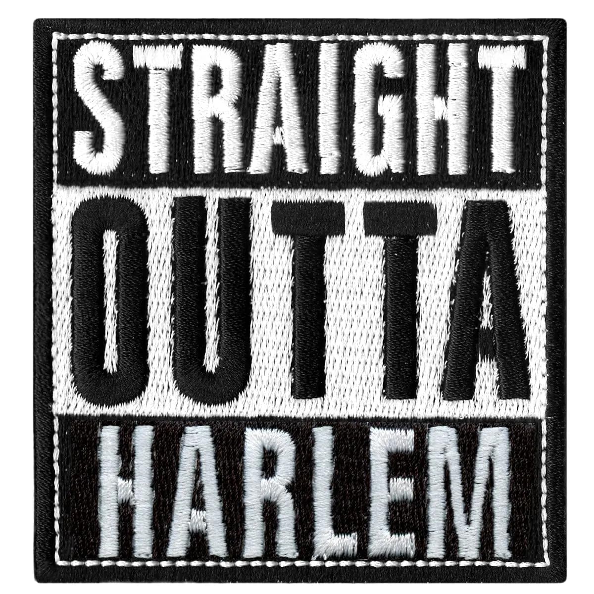 Straight Outta Harlem NYC Embroidered Iron-On Patch - Vintage New York City Style for Jackets, Hats & Backpacks