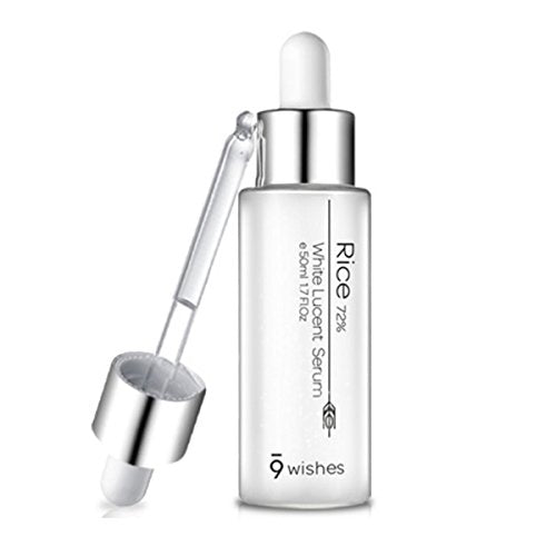 9wishes Rice 72% White Lucent Serum 50ml - Brightening & Hydrating Facial Serum for Glowing Skin | Perfect for Daily Skincare Routine & Nighttime Treatment
