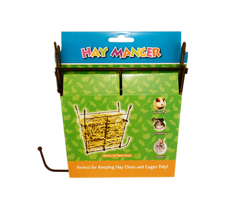 Brooklands Small Animal Metal Hay Manger - 18cm Hanging Feeder for Rabbits, Guinea Pigs & Hamsters - Durable Rust-Proof Wire Rack for Cage or Hutch Use