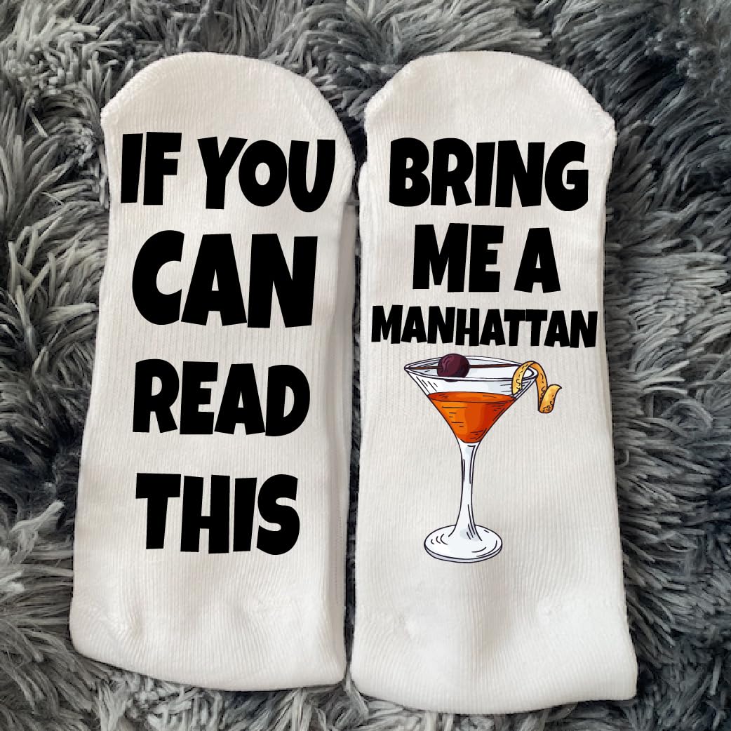 Funny Novelty Socks for Men & Women - Manhattan Cocktail Dress Socks | Unique Christmas Gift Idea for Him & Her | Perfect for Office Parties, Holiday Gatherings and Casual Wear