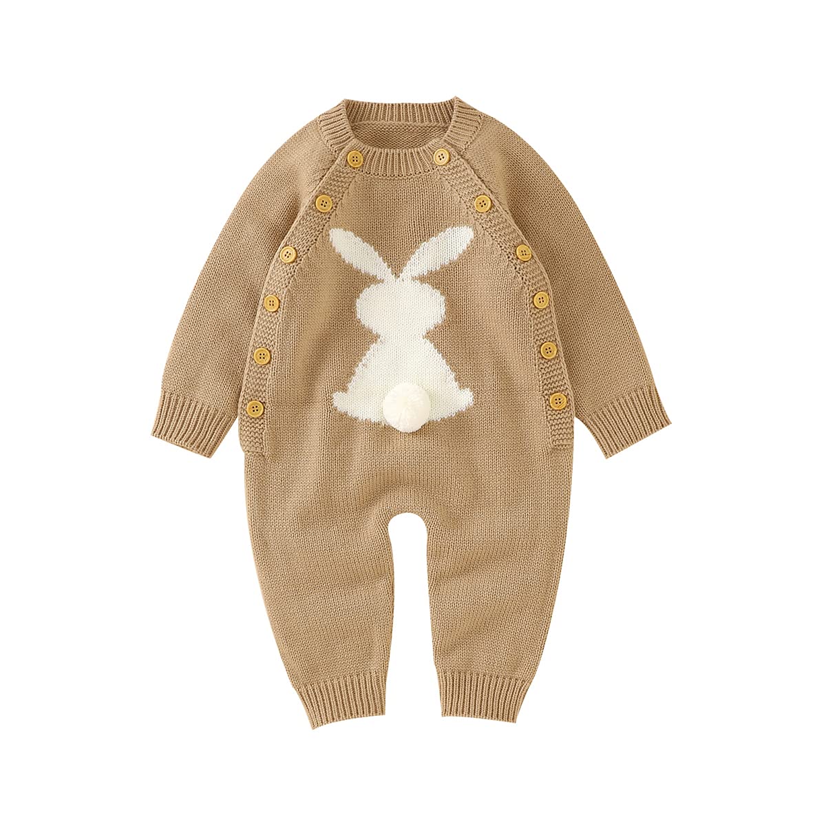 Adorable Newborn Baby Boy & Girl Bunny Knit Sweater Romper - Long Sleeve Rabbit Jumpsuit for Easter Outfits & Photoshoots | Soft Bodysuit for Spring & Holiday Celebrations