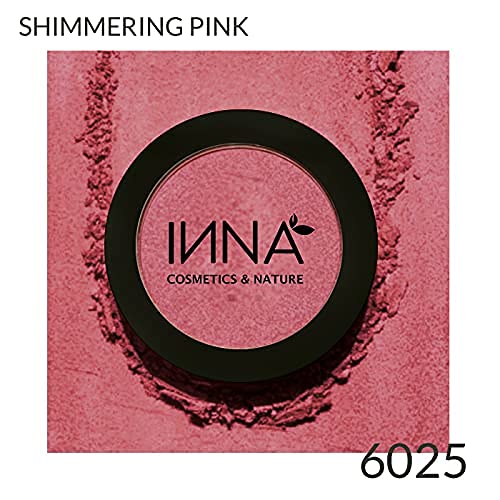 100% Natural Vegan Blush - Gluten Free, Paraben Free, Oil-Free Mineral Makeup | Cruelty-Free & Made in Canada | 3g (Fantastic Rose, Shimmering Pink) | Perfect for Everyday Wear & Special Occasions