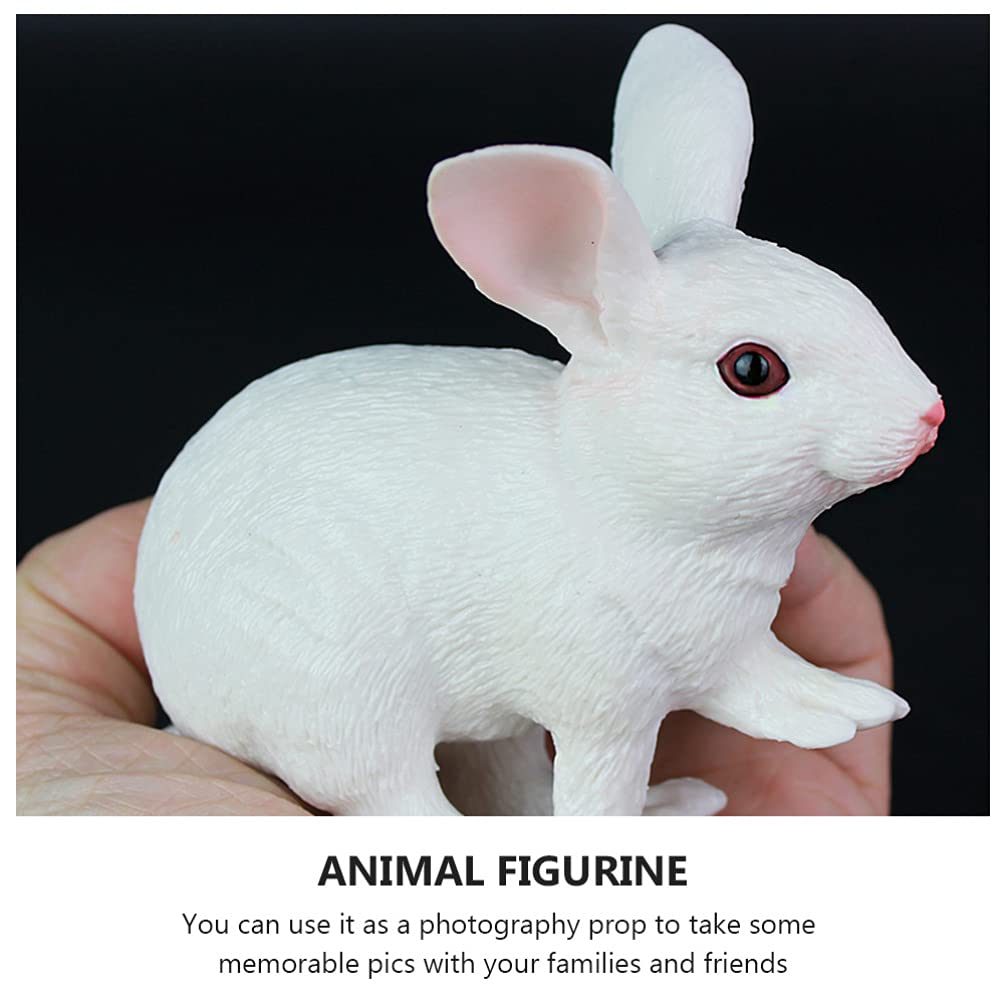 White Easter Bunny Figurine - Rustic Spring Table Decor, Faux Fur Rabbit Statue for Easter Party Centerpieces, Garden Ornaments | Perfect for Easter Celebrations, Home Decor, and Spring Table Settings