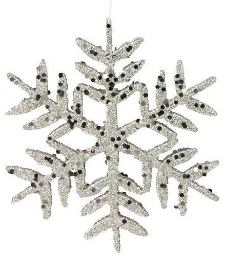 10 Pack Champagne Glitter Snowflake Christmas Ornaments for Tree Decorations - Elegant Holiday Party Decor, Wedding, Home, and Festive Celebrations
